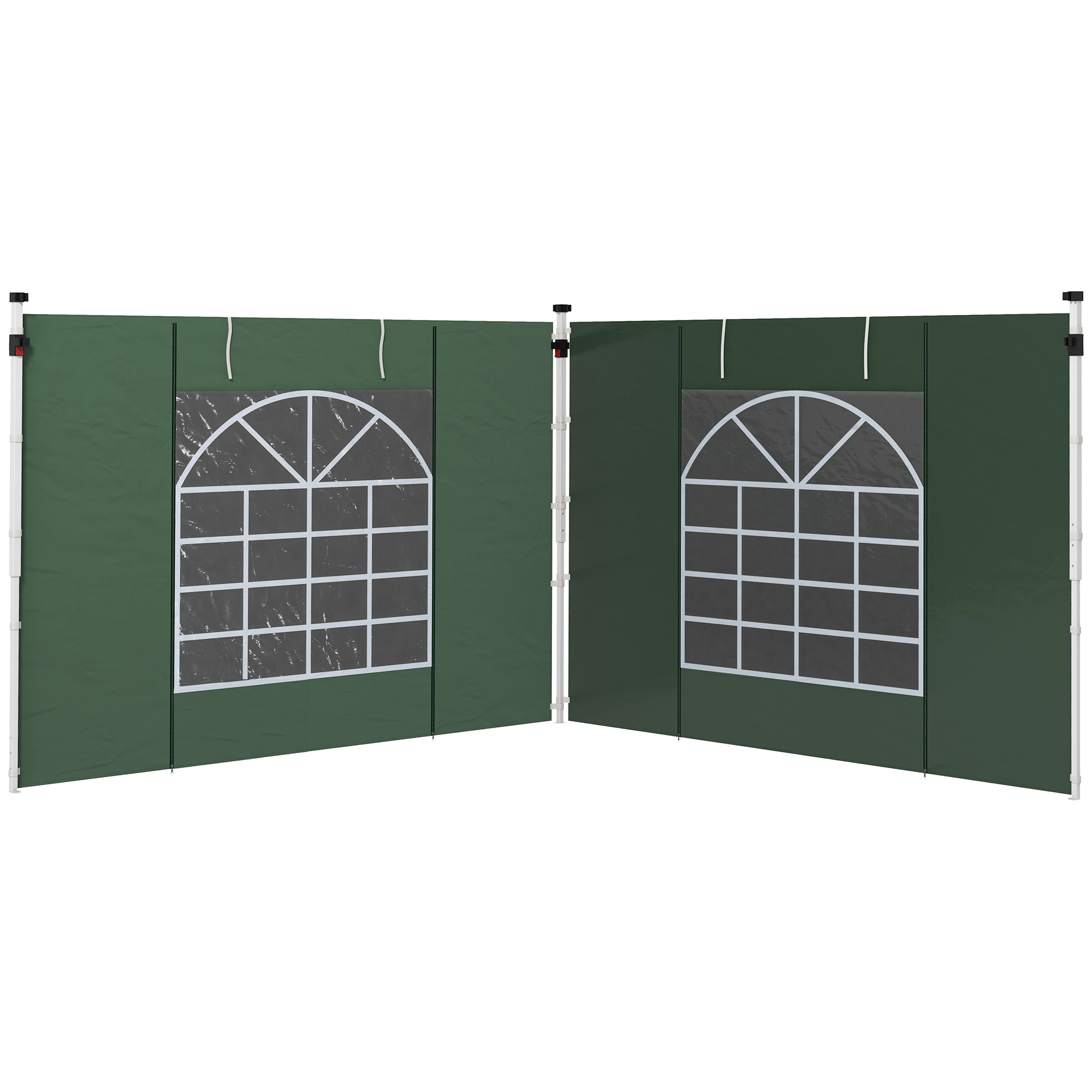 Seitenwände für 3 x 3/ 3 x 6 m Pavillon, Seitenplanen mit Fenster, Tür, Ersatzwände für Partyzelt, Oxfordstoff, Grün Seitenwände für 3 x 3/ 3 x 6 m Pavillon, Seitenplanen mit Fenster, Tür, Ersatzwände für Partyzelt, Oxfordstoff, Grün