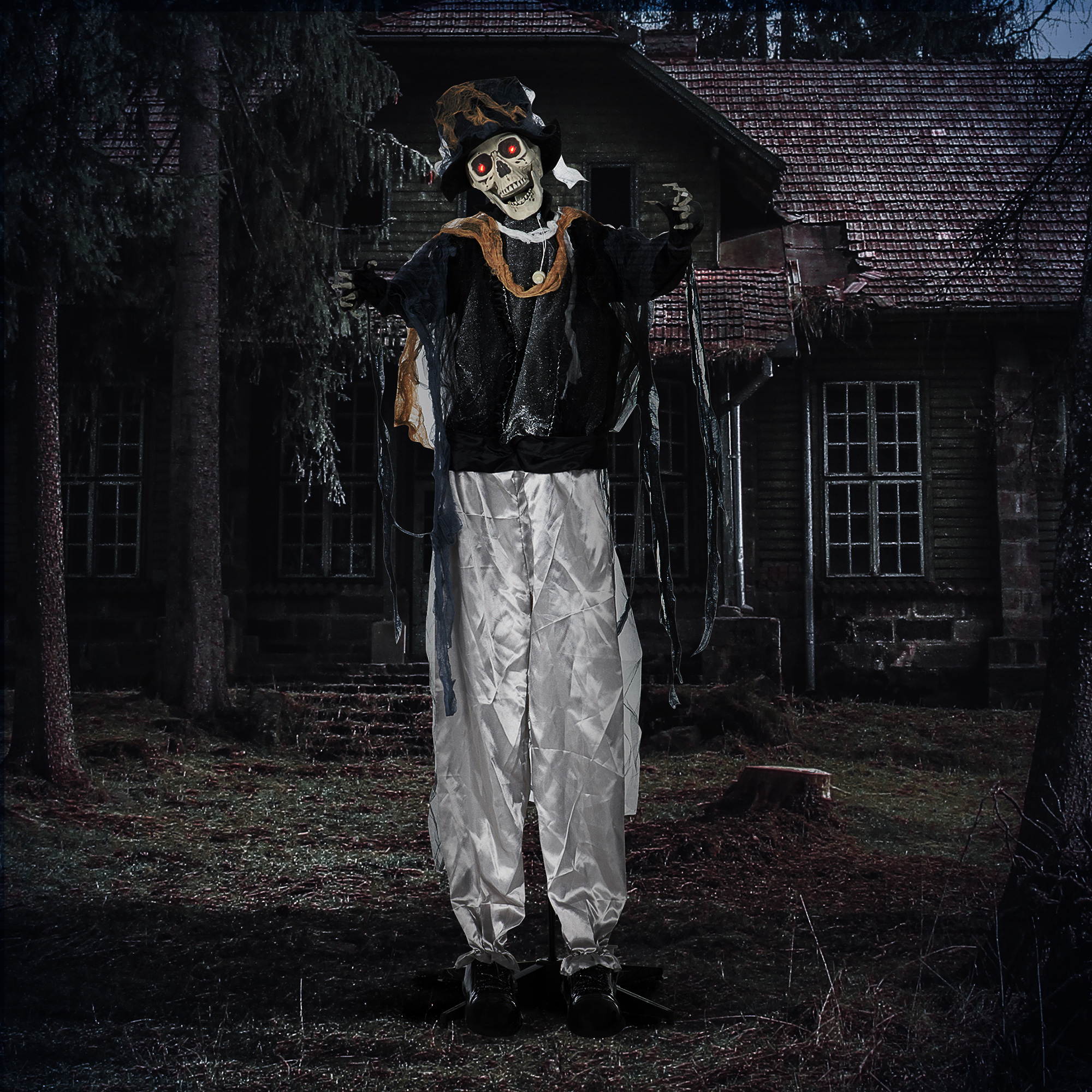 Halloween-Geist, Halloween-Dekoration, Soundfunktion, mit Bewegungssensor und LED-Lichtern, 101 cm x 64 cm x 178 cm