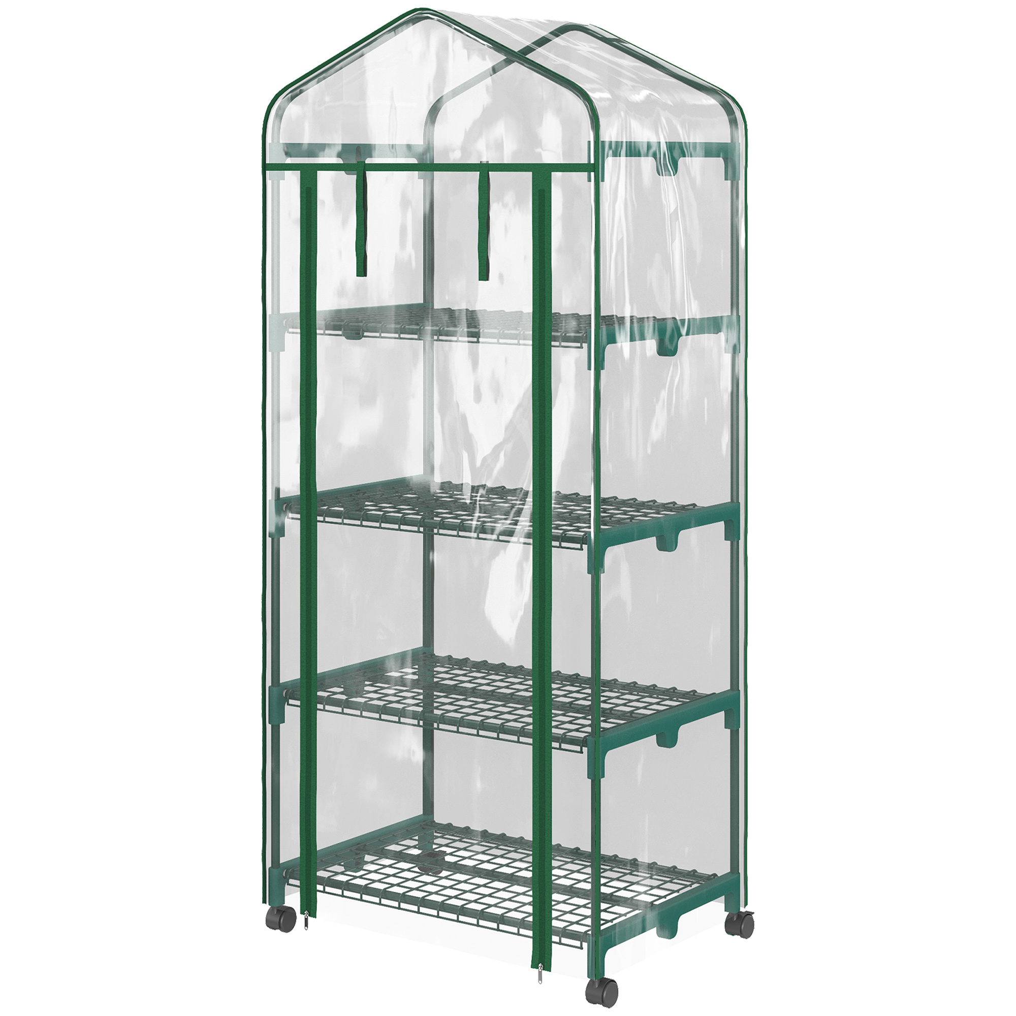 Folien-Gewächshaus, Treibhaus, Mini-Gewächshaus, Pflanzenhaus, Frühbeet, 4 Regalfächer, 69 x 50 x 165 cm, Transparent Folien-Gewächshaus, Treibhaus, Mini-Gewächshaus, Pflanzenhaus, Frühbeet, 4 Regalfächer, 69 x 50 x 165 cm, Transparent