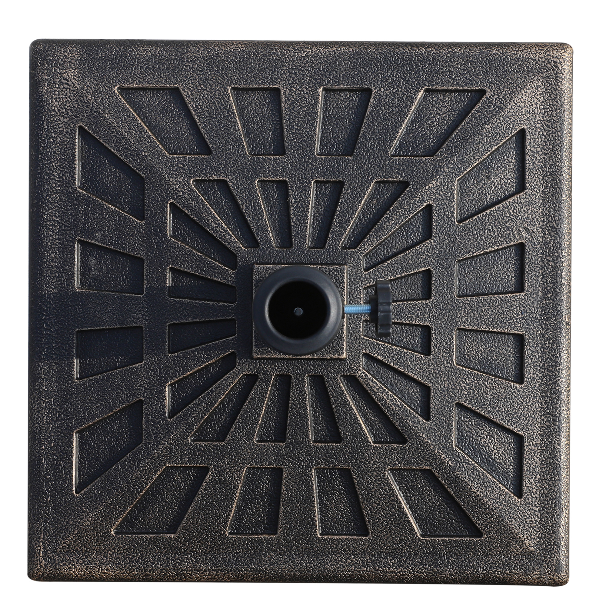 Sonnenschirmständer 15 kg Schirmständer Quadratisch Schirmhalter, Schirmgewicht, Ständer für Sonnenschirm 38mm Rohrdurchmesser, für Balkon, Terasse, Garten, Bronze