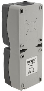 NUQUI Feuchtraum Doppel-Steckdose verti. / IP54, Aufputz, 250V~/ 16A