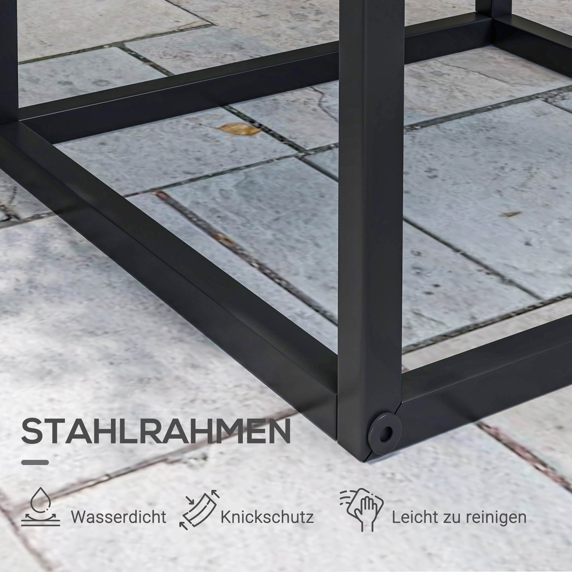 Blumenständer, 2er-Set, Skandinavisches Design, Metallrahmen, 58,5/65cm Höhe, Schwarz