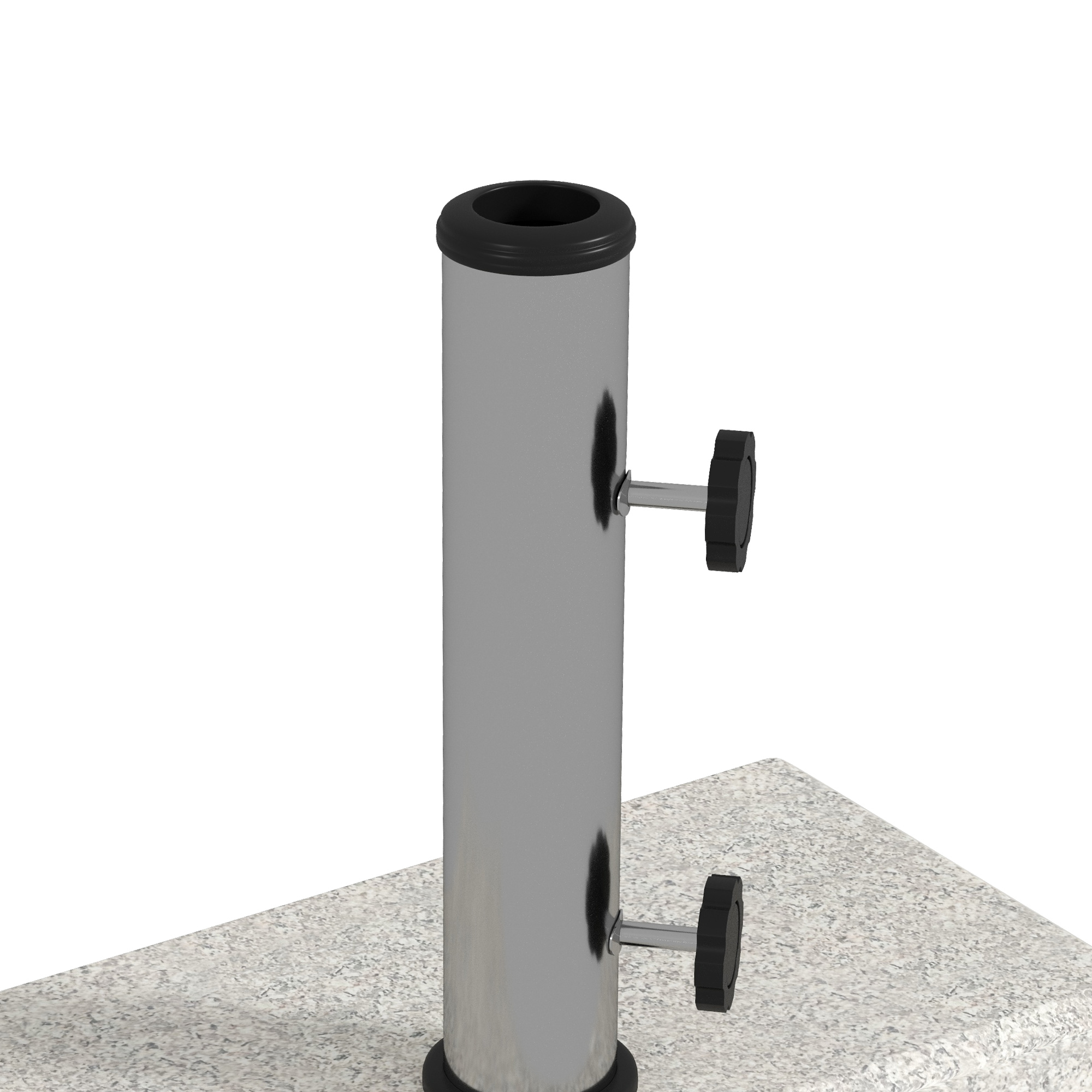 Sonnenschirmständer 25 kg, Schirmfuß aus Granit, für Schirmstöcke Ø32/38/48 mm, Grau