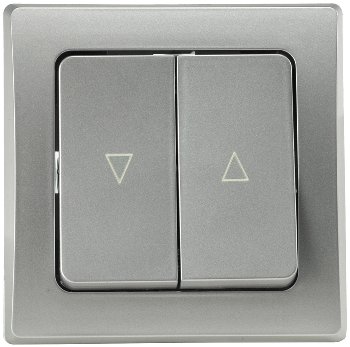 DELPHI Jalousien-Steuerung Hoch/Runter, Taster, inkl. Rahmen, UP, silber