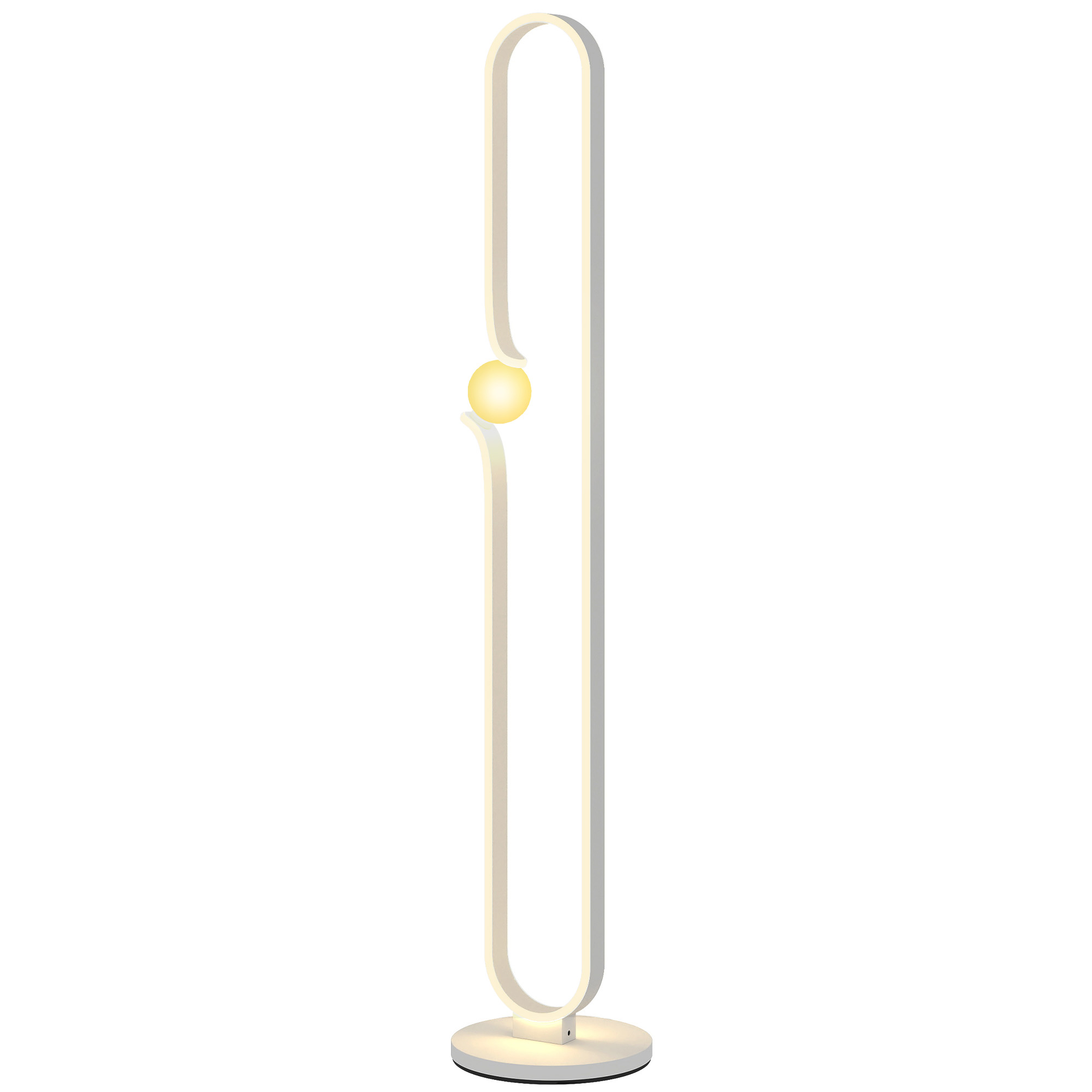 LED-Bodenlampe, Musiknoten-Design, Glasschirm, Metall, Kunststoff, Weiß LED-Bodenlampe, Musiknoten-Design, Glasschirm, Metall, Kunststoff, Weiß