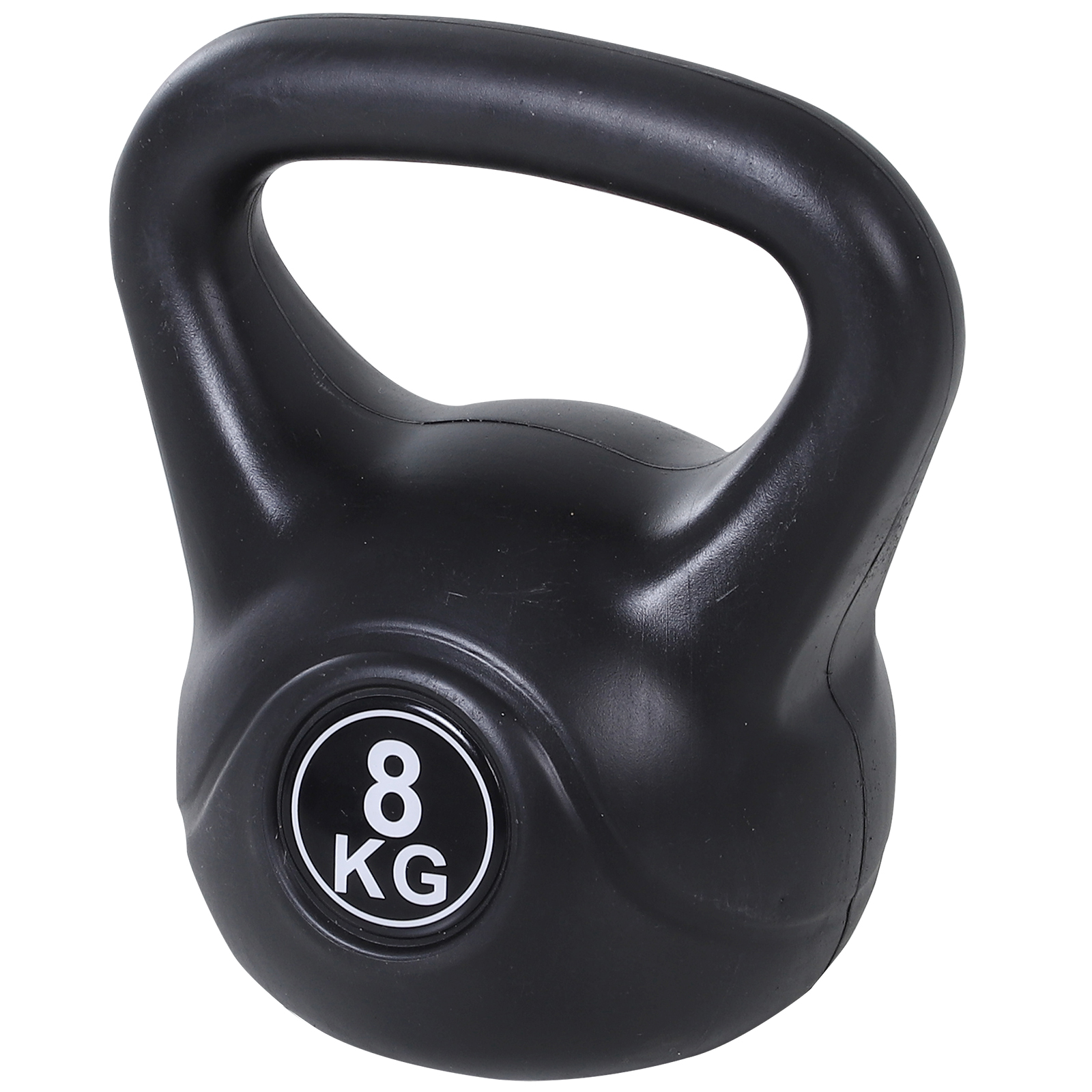 Kettlebell Kugelhantel 8 kg Gewicht-Hantel mit Sand befüllt für Anfänger Schwarz