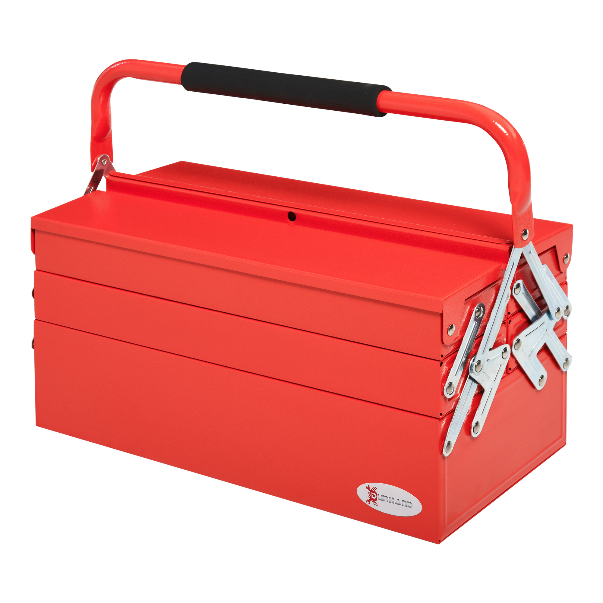 Werkzeugkasten Werkzeugkoffer mit 5 Fächern 45 x 20 x 34,5cm Stahl Rot Werkzeugkasten Werkzeugkoffer mit 5 Fächern 45 x 20 x 34,5cm Stahl Rot