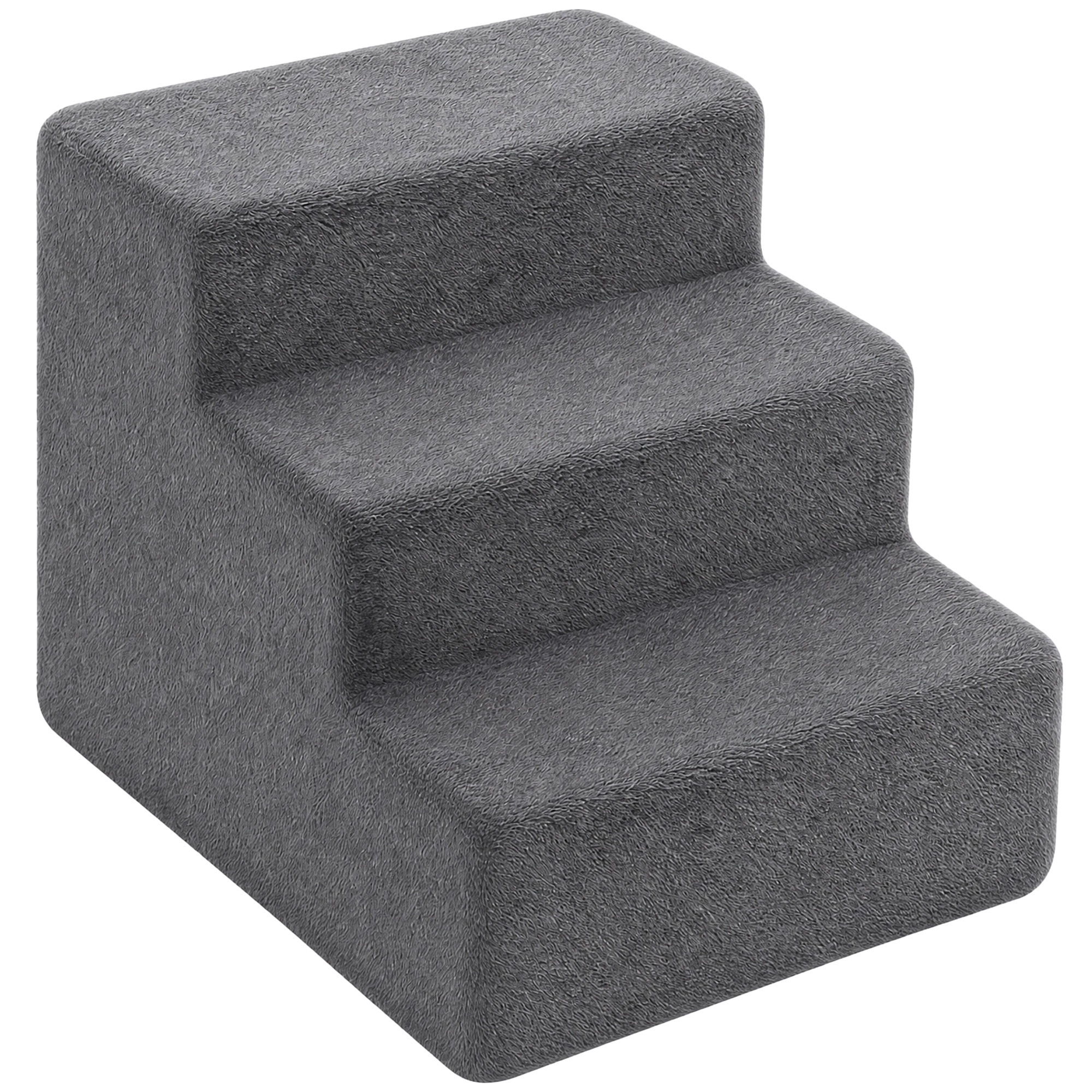 Hundetreppe 3-Stufig Abnehmbarer Bezug Für Kleine Hunde 35 cm Dunkelgrau