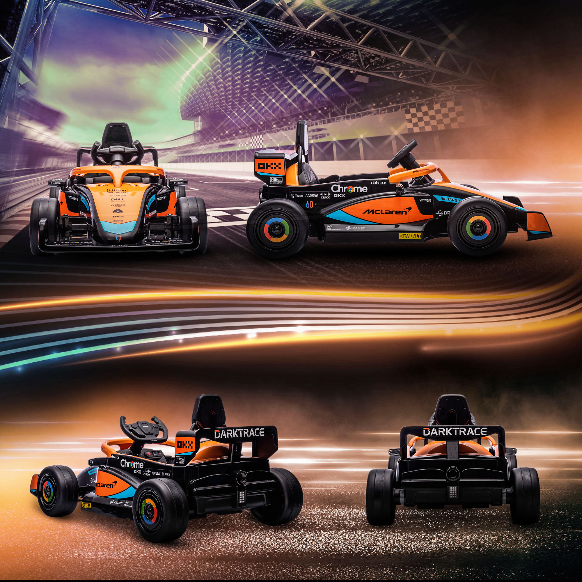 Elektro-Kinderauto, McLaren Formel-1, inkl. Fernsteuerung, Musik, für 3-5 Jahre, Orange