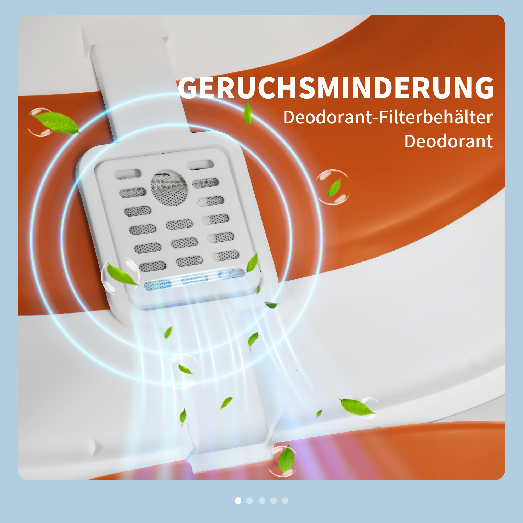 Katzentoilette, mit Deckel und Streuschaufel, für Katzen bis 5 kg, 52x41x38 cm, Weiß/Orange