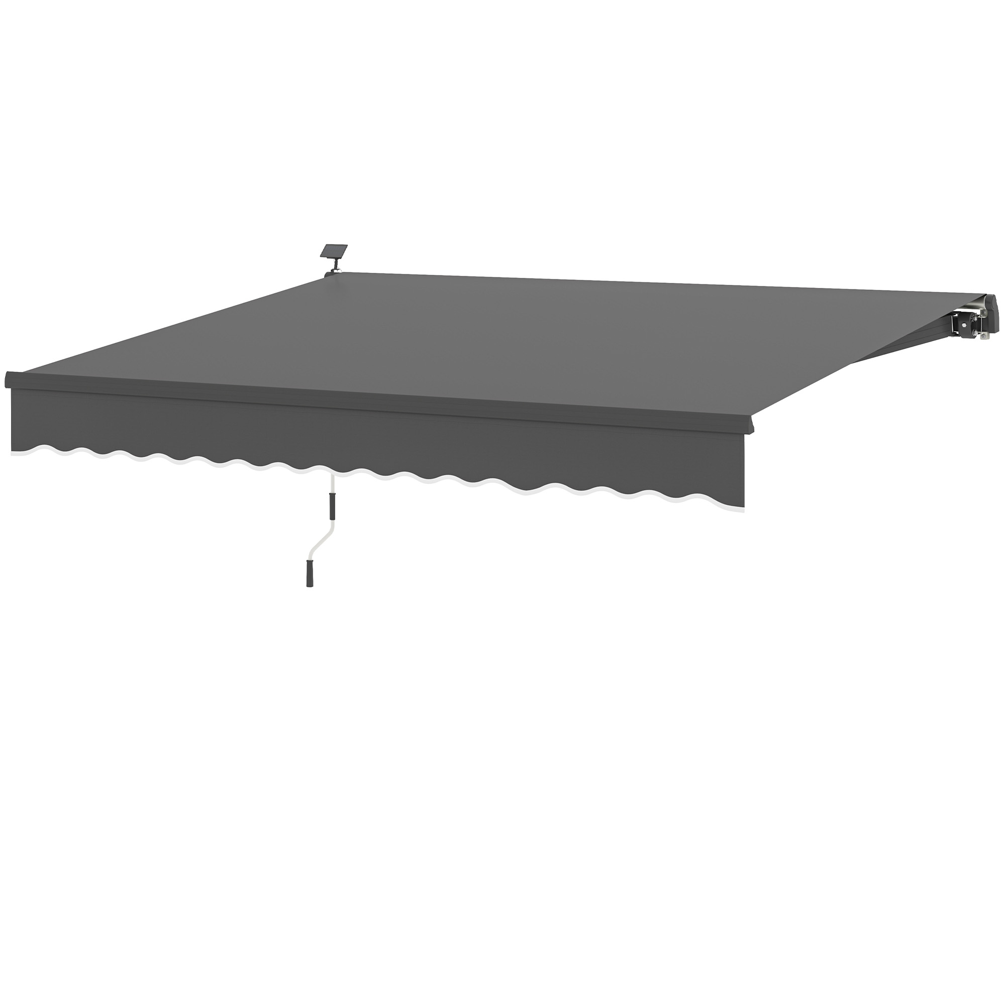 Klemmmarkise mit Handkurbel Solar-Lichte Gelenkarmmarkise Markise Sonnenschutz UV 50+ 400 cm breit Grau