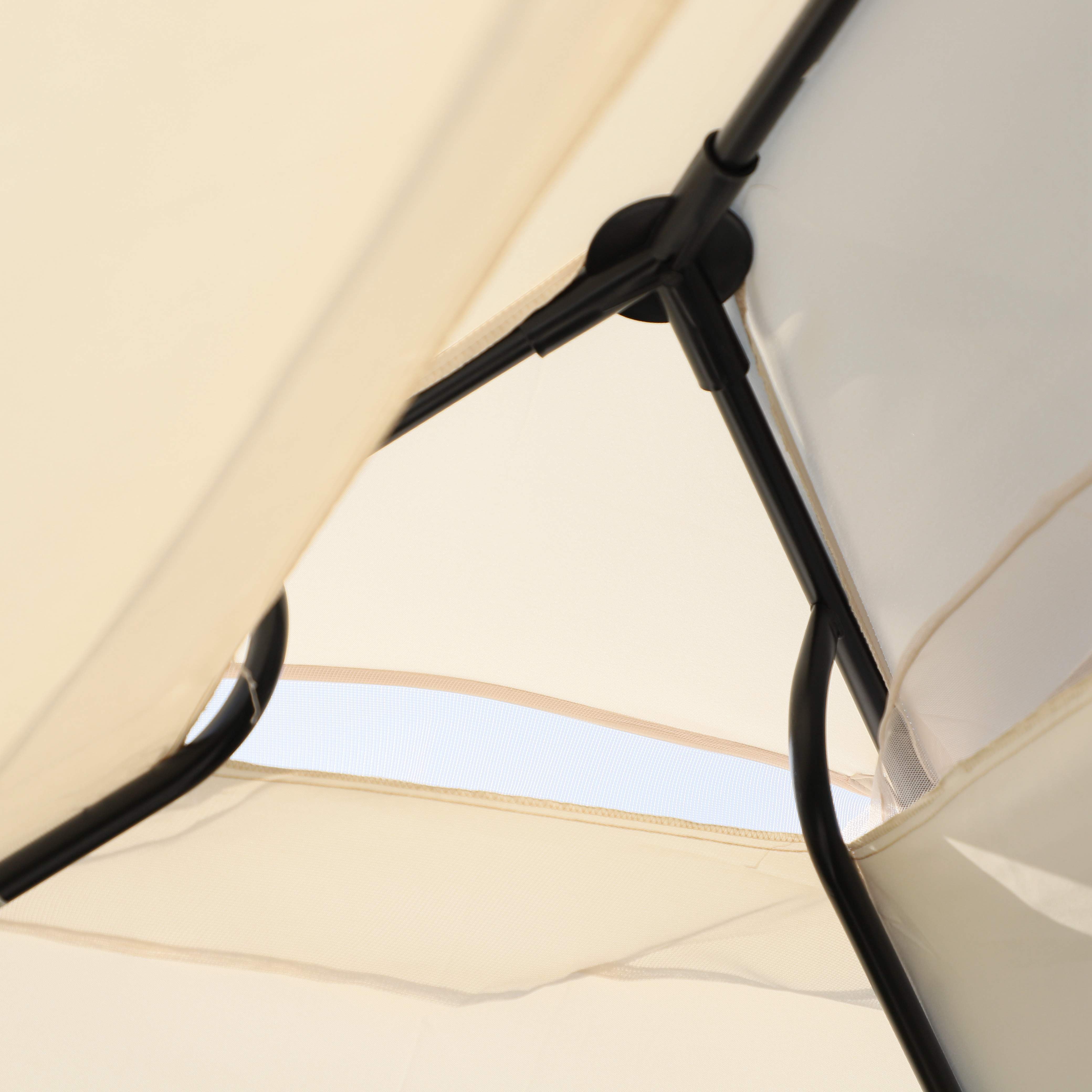 Hollywoodschaukel Gartenschaukel Schaukel mit Seitenwänden 3-Sitzer Beige 256 x 172 x 248 cm