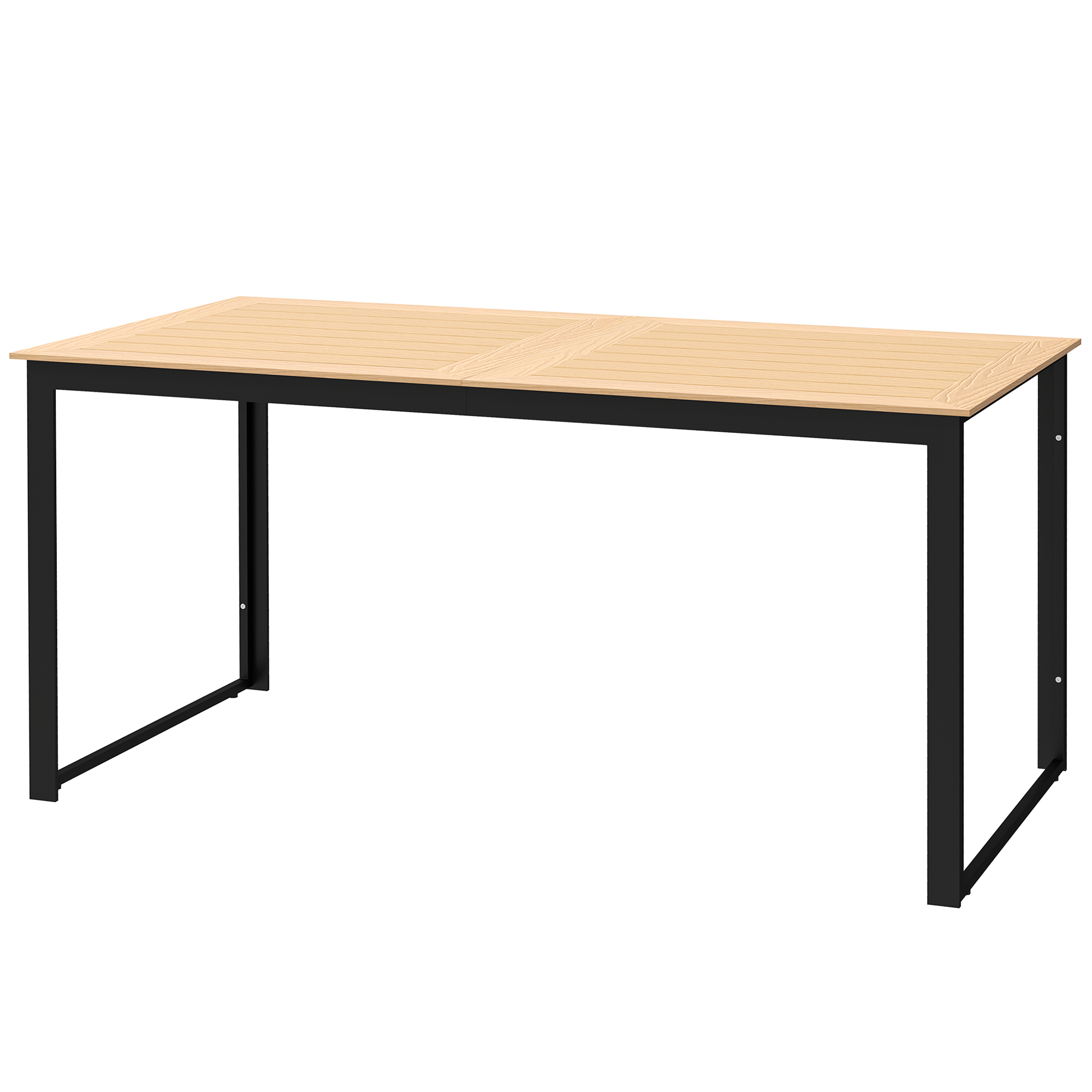 Gartentisch für 6 Personen 160 x 80 cm Wetterfest Balkontisch mit Lamellen-Tischplatte, Buffettisch Outdoor Teak Gartentisch für 6 Personen 160 x 80 cm Wetterfest Balkontisch mit Lamellen-Tischplatte, Buffettisch Outdoor Teak