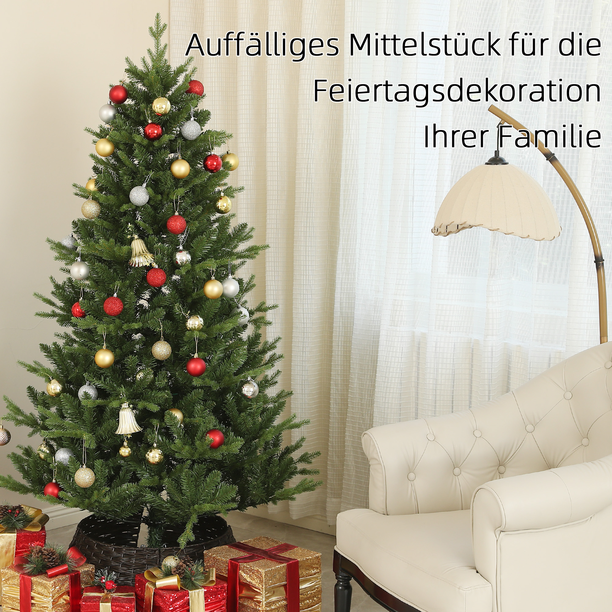 Weihnachtsbaum, Kunsttanne, naturgetreu, breit & üppig, 180 x ?105 cm, Grün