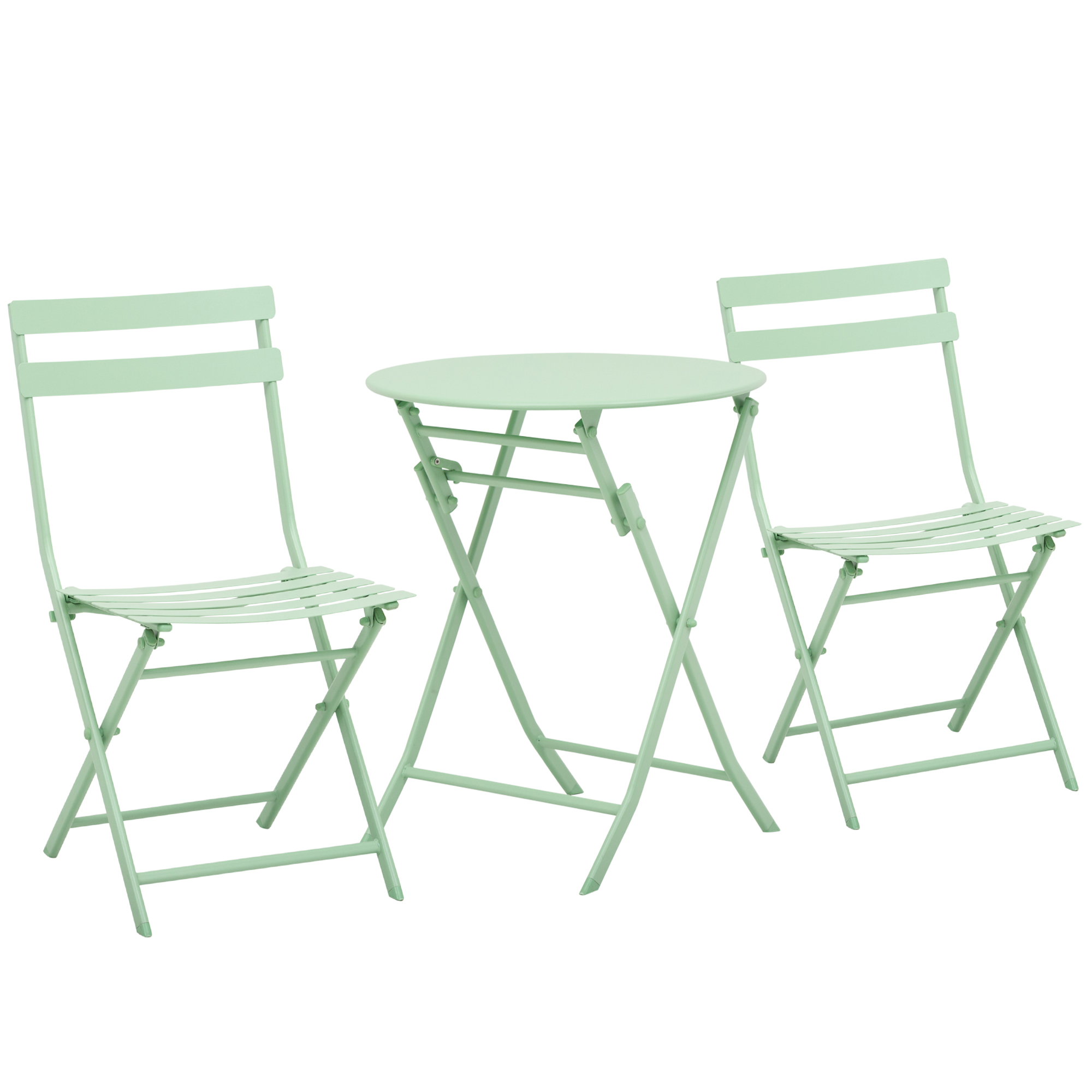 Gartenset für 2 Personen Garnitur Balkonmöbel Set Bistrotisch mit 2 Stühlen für Hof Garten klappbar Grün Gartenset für 2 Personen Garnitur Balkonmöbel Set Bistrotisch mit 2 Stühlen für Hof Garten klappbar Grün