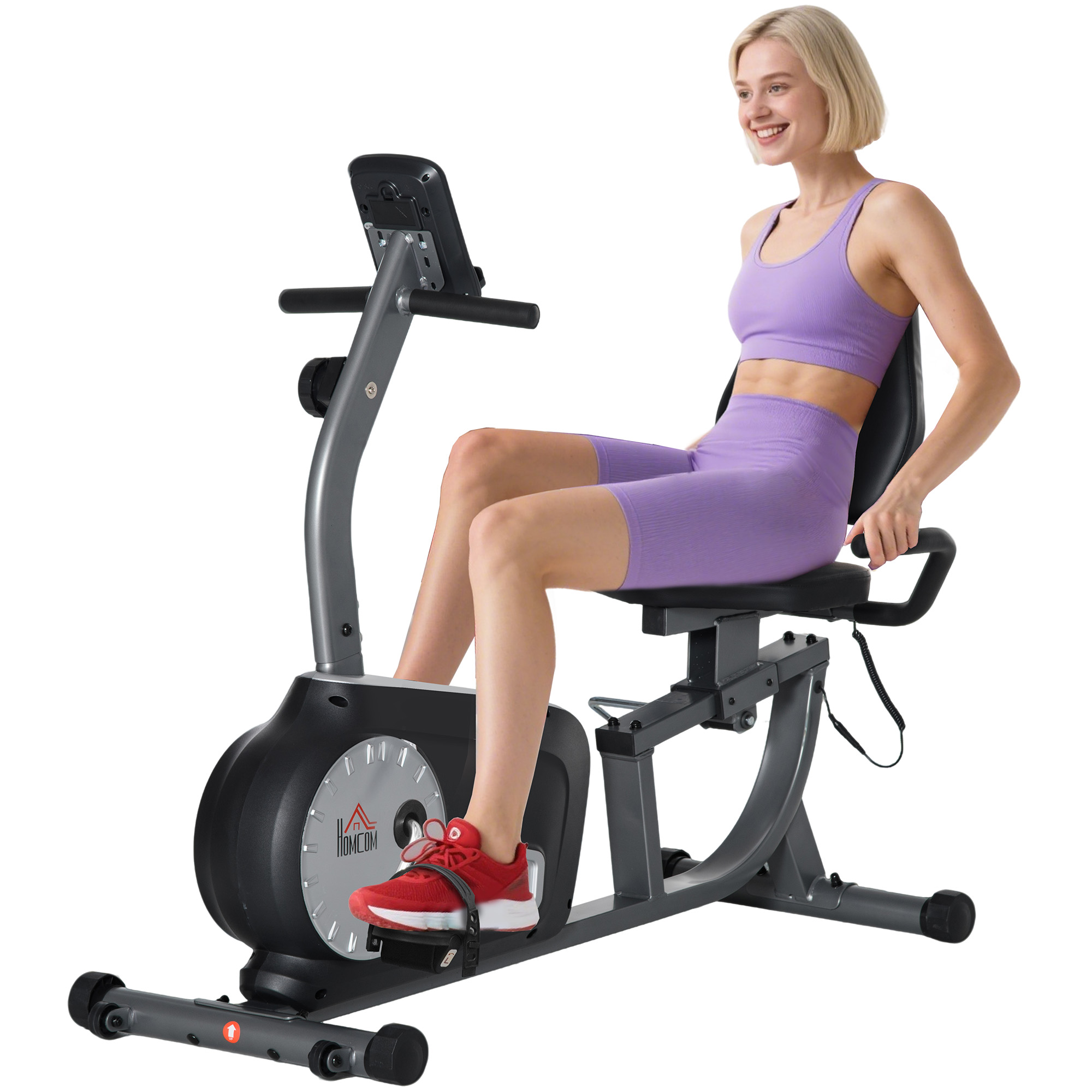 Radtrainer mit 8-stufigem Widerstand 122-137 x 62 x 103cm Stahl Grau+Schwarz+Silber Radtrainer mit 8-stufigem Widerstand 122-137 x 62 x 103cm Stahl Grau+Schwarz+Silber