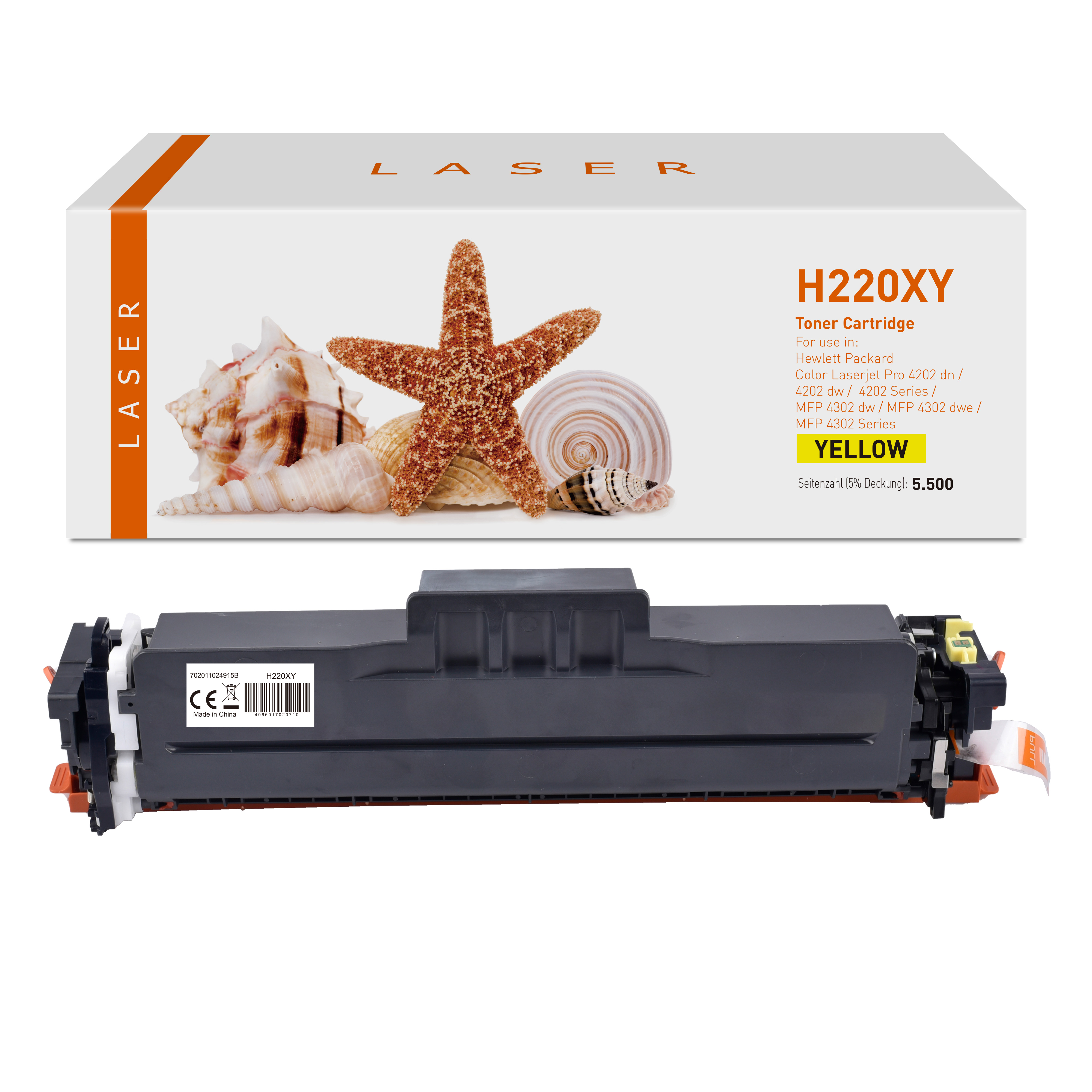 220XY alternativ Toner gelb für HP / W2202X / 5.500 Seiten