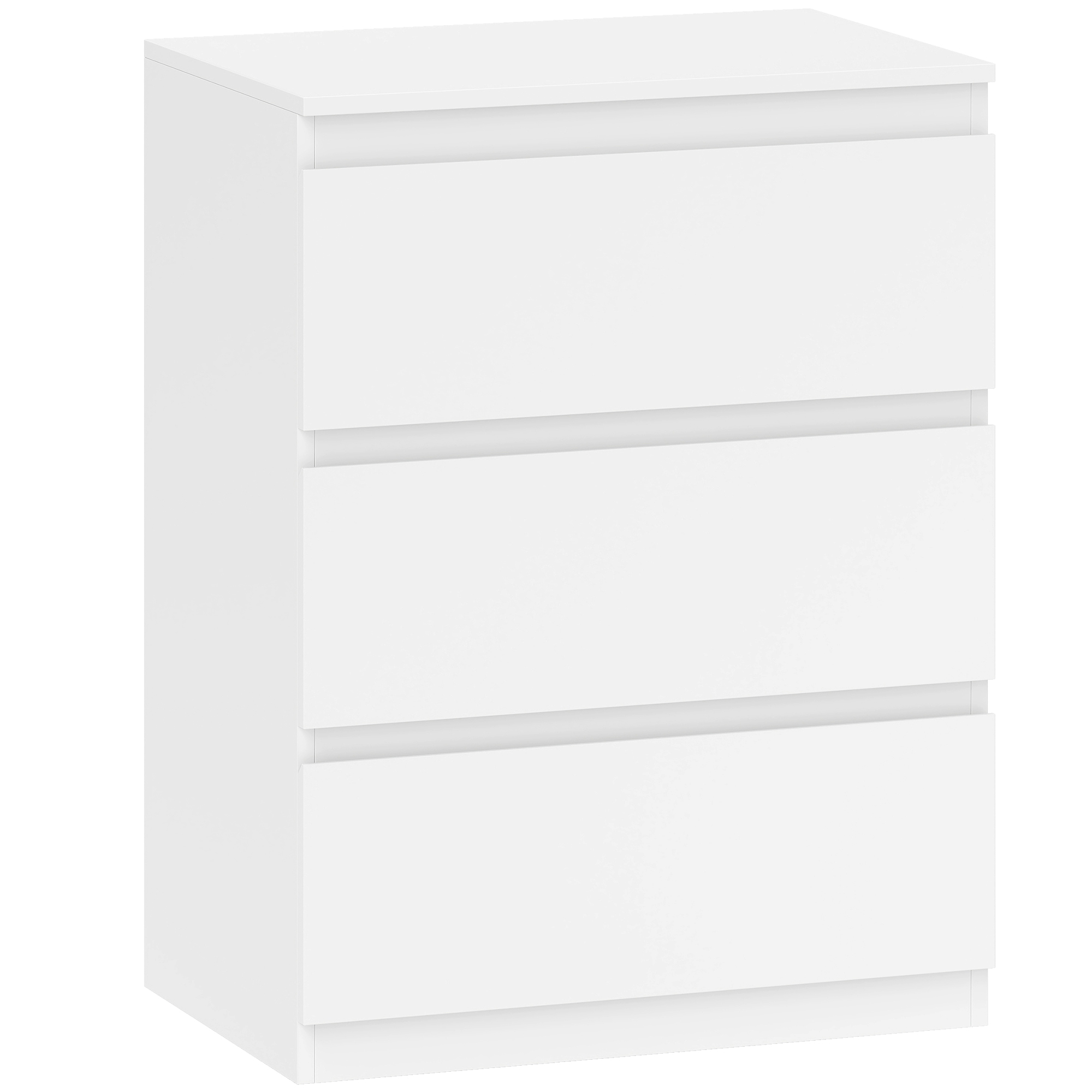 Kommode mit 3 Schubladen, für Wohnzimmer, Schlafzimmer, Flur, Spanplatte, Weiß