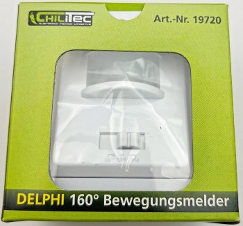 DELPHI Bewegungsmelder 160°, weiß / LED geeignet,  250V~, Unterputz, 3-Draht