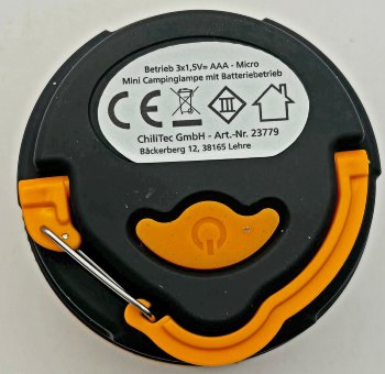 Mini Campingleuchte mit Batteriebetrieb, ØxH 7x4cm, IP44