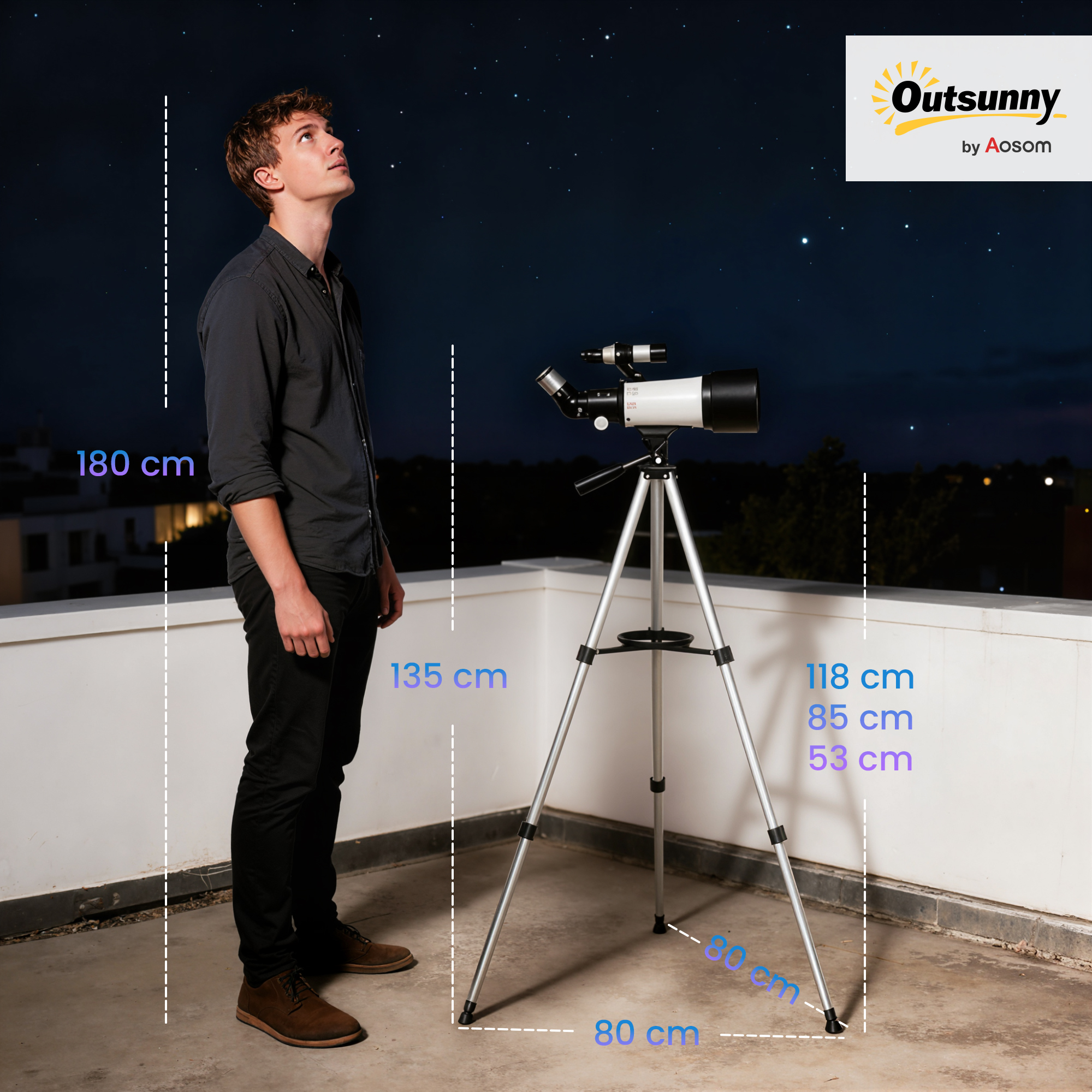 Teleskop für Astronomie Anfänger Erwachsene 70mm Aperture 400mm AZ Mount Astronomisches Refraktor mit Stativ