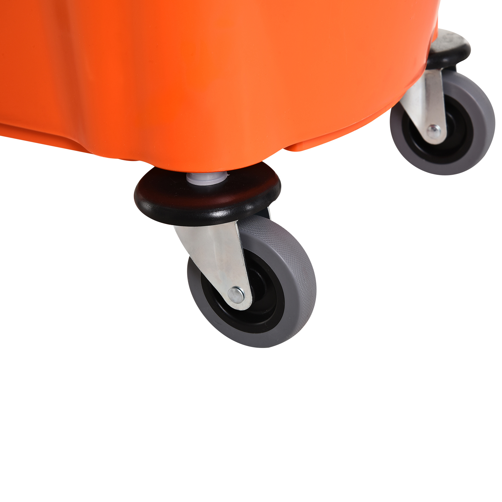 Reinigungswagen 36 Liter Fahreimer Putzeimer Wischwagen mit Auswringvorrichtung, Orange, 54 x 41 x 91,5 cm