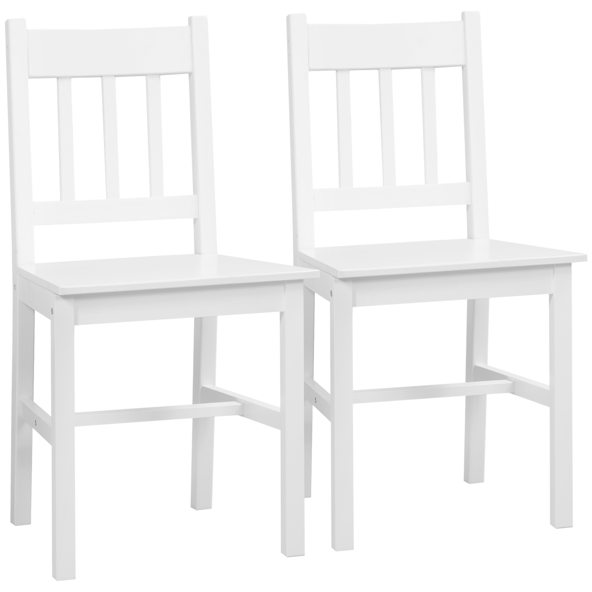 2er-Set Esszimmerstühle Küchenstühle Stühle, Massivholz, 41 cm x 46,5 cm x 85,5 cm, Weiß 2er-Set Esszimmerstühle Küchenstühle Stühle, Massivholz, 41 cm x 46,5 cm x 85,5 cm, Weiß
