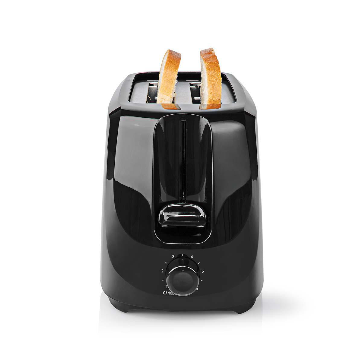 Toaster | 2 Brotscheiben | 2 Steckplätze | Bräunungsstufen: 6 | schwarz
