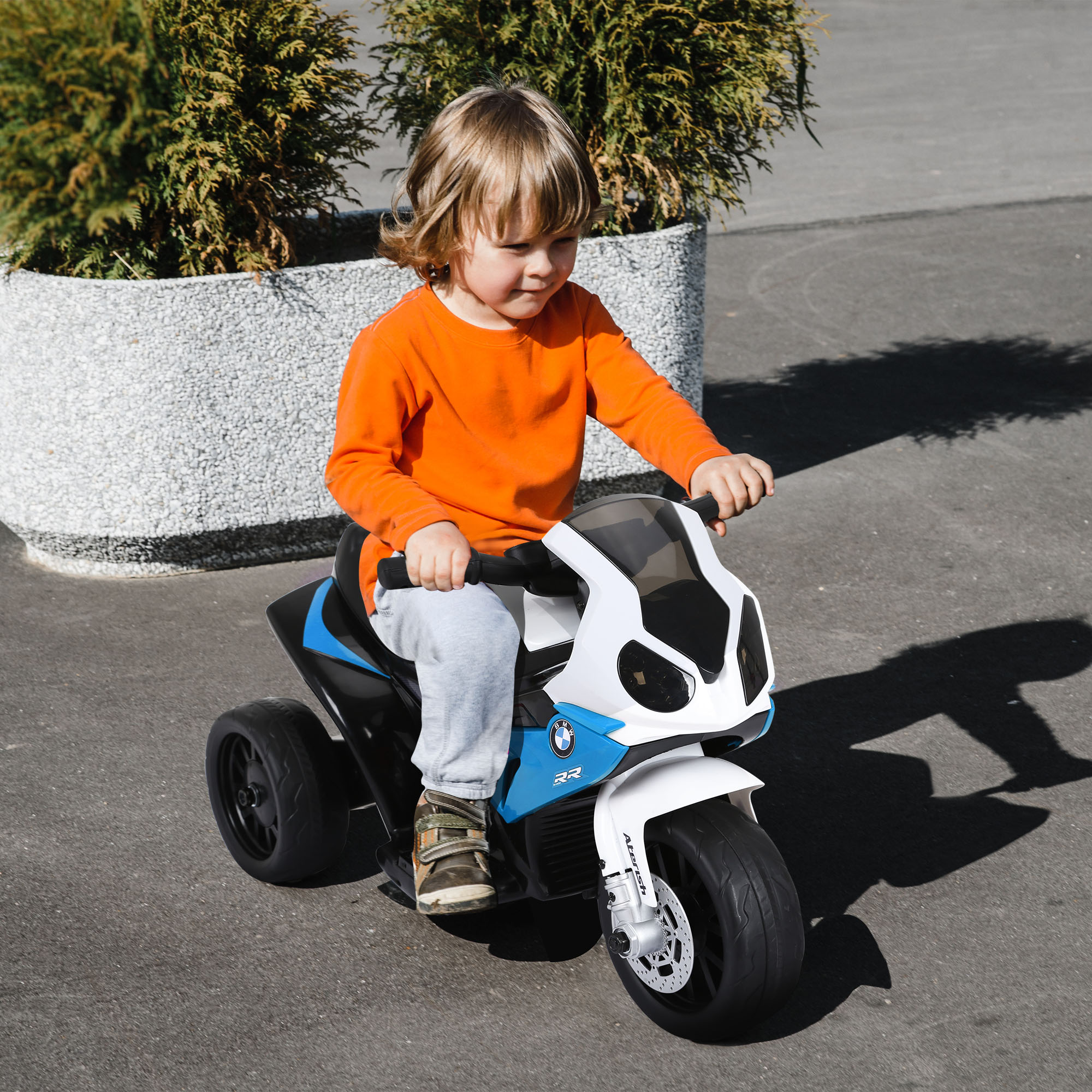 Elektro Motorrad Kinder BMW S1000RR 6V Elektromotorrad mit Scheinwerfer Musik 2,5 km/h für Kinder 18-36 Monaten Blau