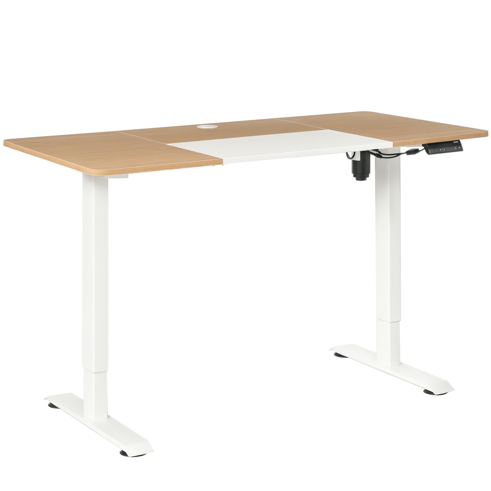 Höhenverstellbarer Schreibtisch Elektrisch 140 x 70 cm Computertisch mit 4 Memory-Steuerung, 4 tlg, Tischplatte, Steh-Sitz Tisch mit Anti-Kollision, Überhitzungsschutz Weiß Höhenverstellbarer Schreibtisch Elektrisch 140 x 70 cm Computertisch mit 4 Memory-Steuerung, 4 tlg, Tischplatte, Steh-Sitz Tisch mit Anti-Kollision, Überhitzungsschutz Weiß