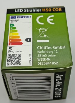 LED Strahler GU10 "H50 COB", 4000k, 460lm, 230V/5W,neutralweiß