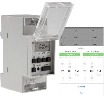 digitale Wochen-Zeitschaltuhr für / Schalttafel-Einbau, 230V, mit Bluetooth