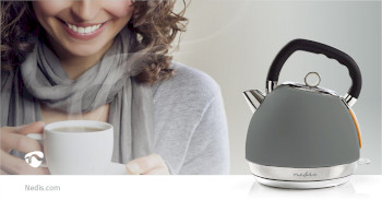 Wasserkocher | 1.8 l | Soft-Touch | grau | um 360 Grad drehbar | verdecktes Heizelement | Strix® Controller | Boil-dry protection