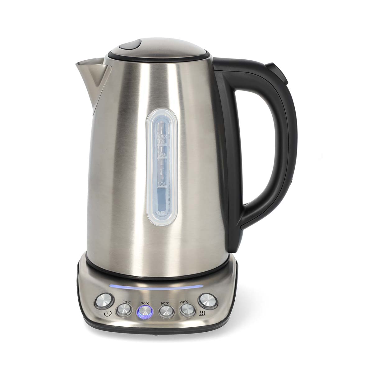 SmartLife Wasserkocher | Wi-Fi | 1.7 l | Edelstahl | 70,80,90,100 °C | Temperaturanzeige | Um 360 Grad drehbar | Verdecktes Heizelement | Strix Controller | Android? / IOS