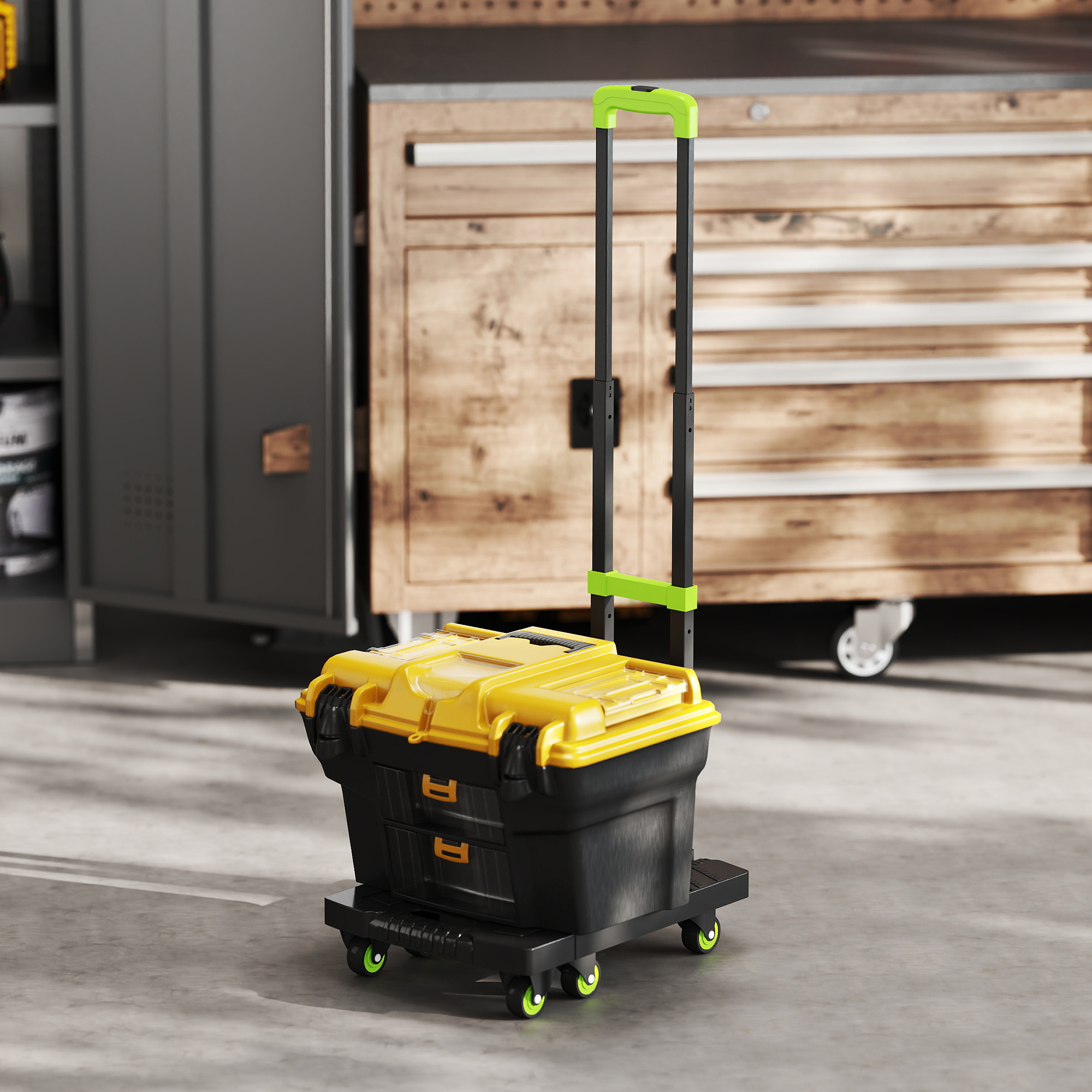 Sackkarre klappbar Metall Transportkarre mit Räder verstellbarem Griff 49 x 35 x 102 cm Grün