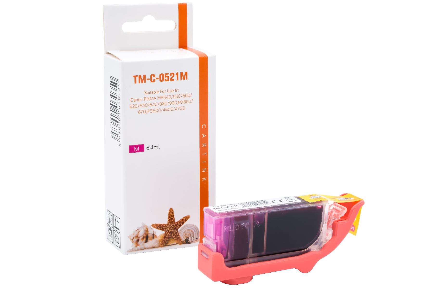 CLI521M alternativ Seestern Tinte magenta für C / 2935B001 / 8,4ml / mit Chip