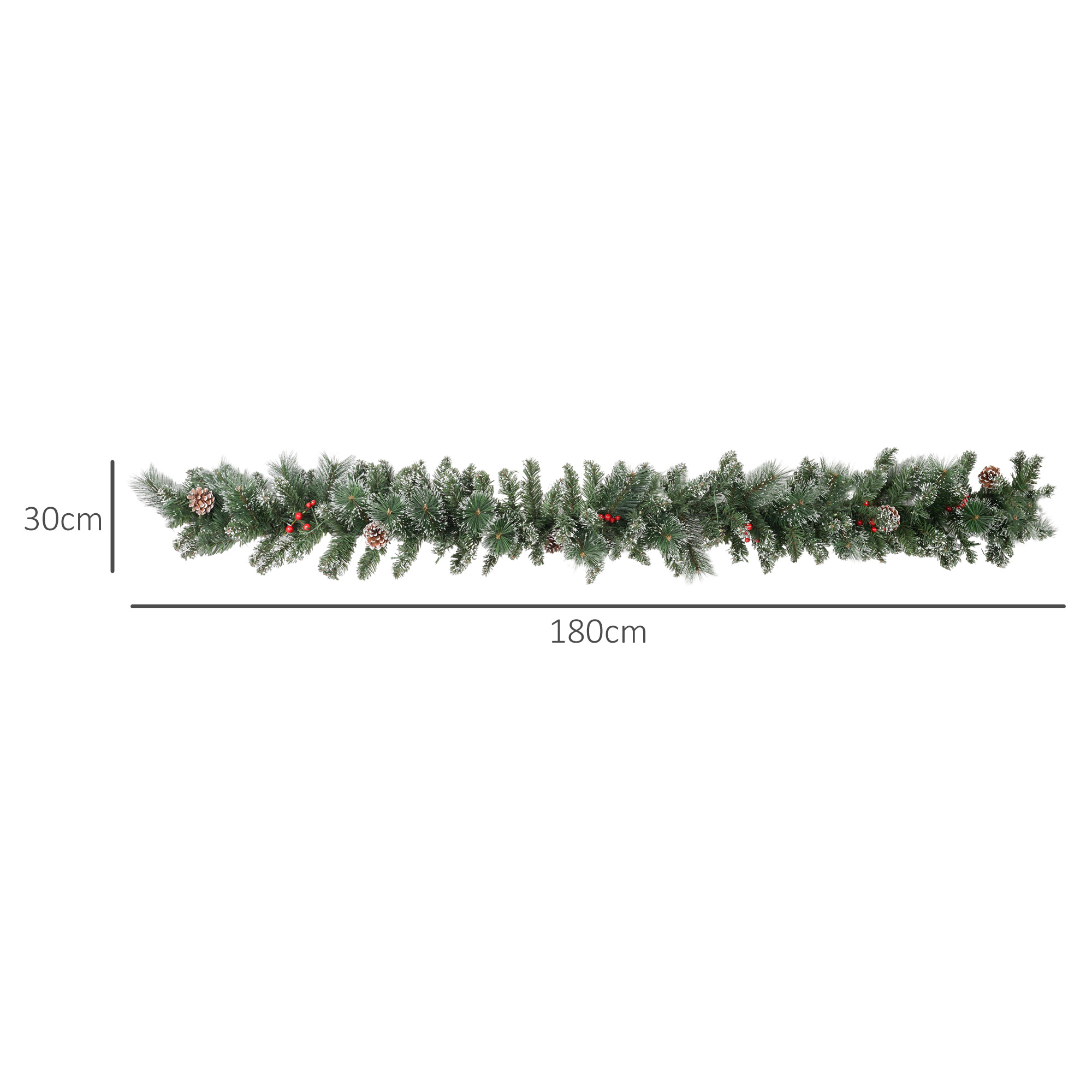 1,8 m künstliche Weihnachtsgirlande mit Lichterkette Blumendekoration Grün