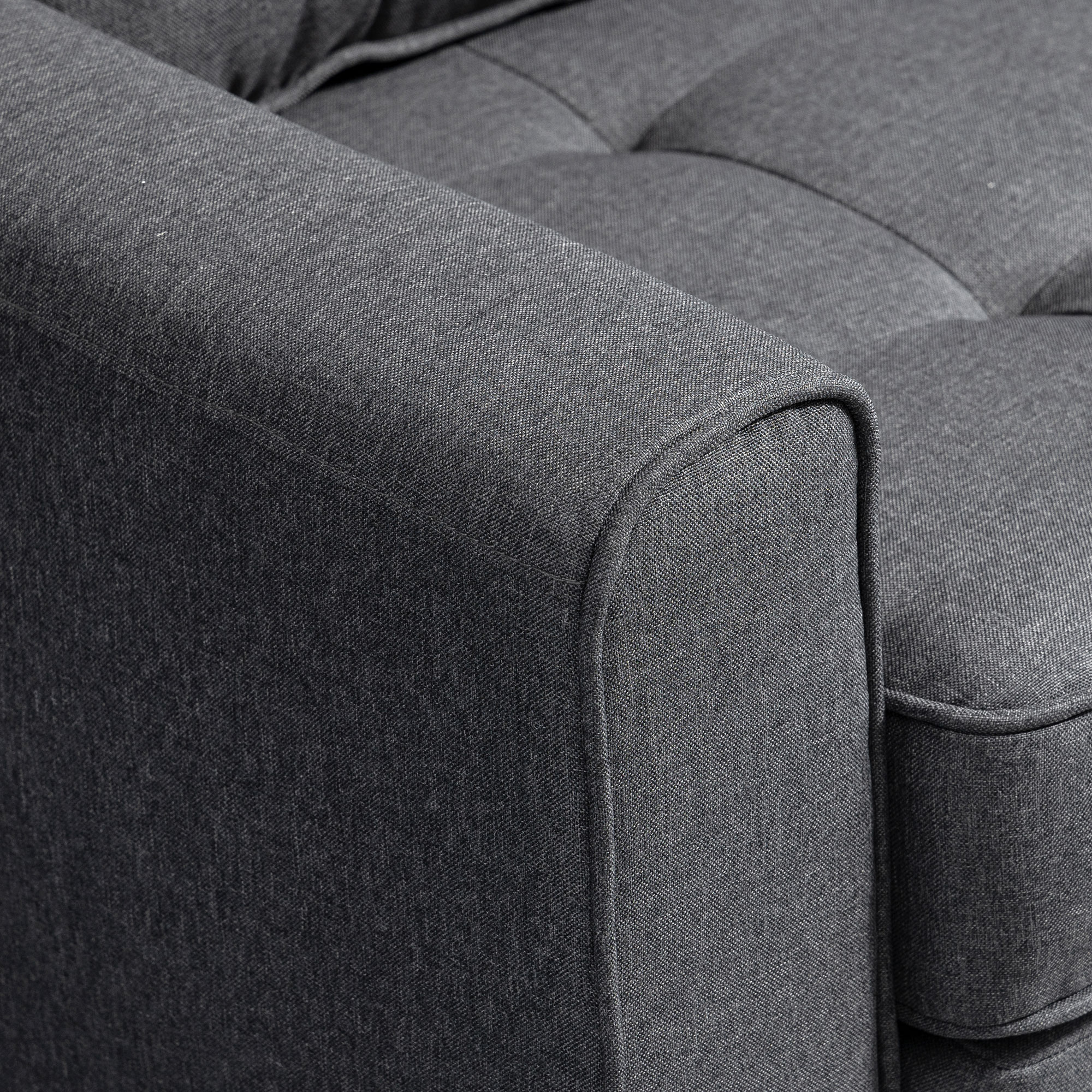 Schlafsofa Klappsofa 2-Sitzer Stoffsofa Bettsofa Sofa mit Schlaffunktion Sofagarnitur Leinen-Touch Gummiholz Grau 147,5 x 75 x 85 cm