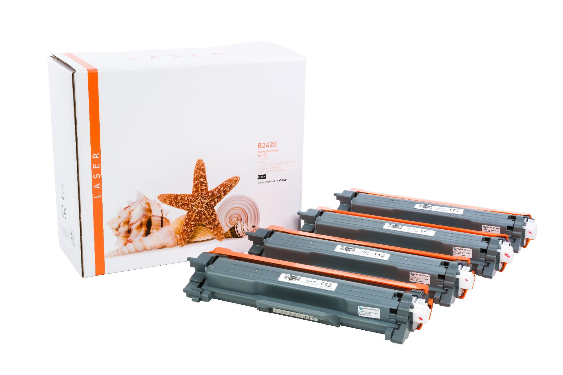4er Set TN2420 alternativ Toner black für Brother / TN2420 / 4x3.000 Seiten 4er Set TN2420 alternativ Toner black für Brother / TN2420 / 4x3.000 Seiten