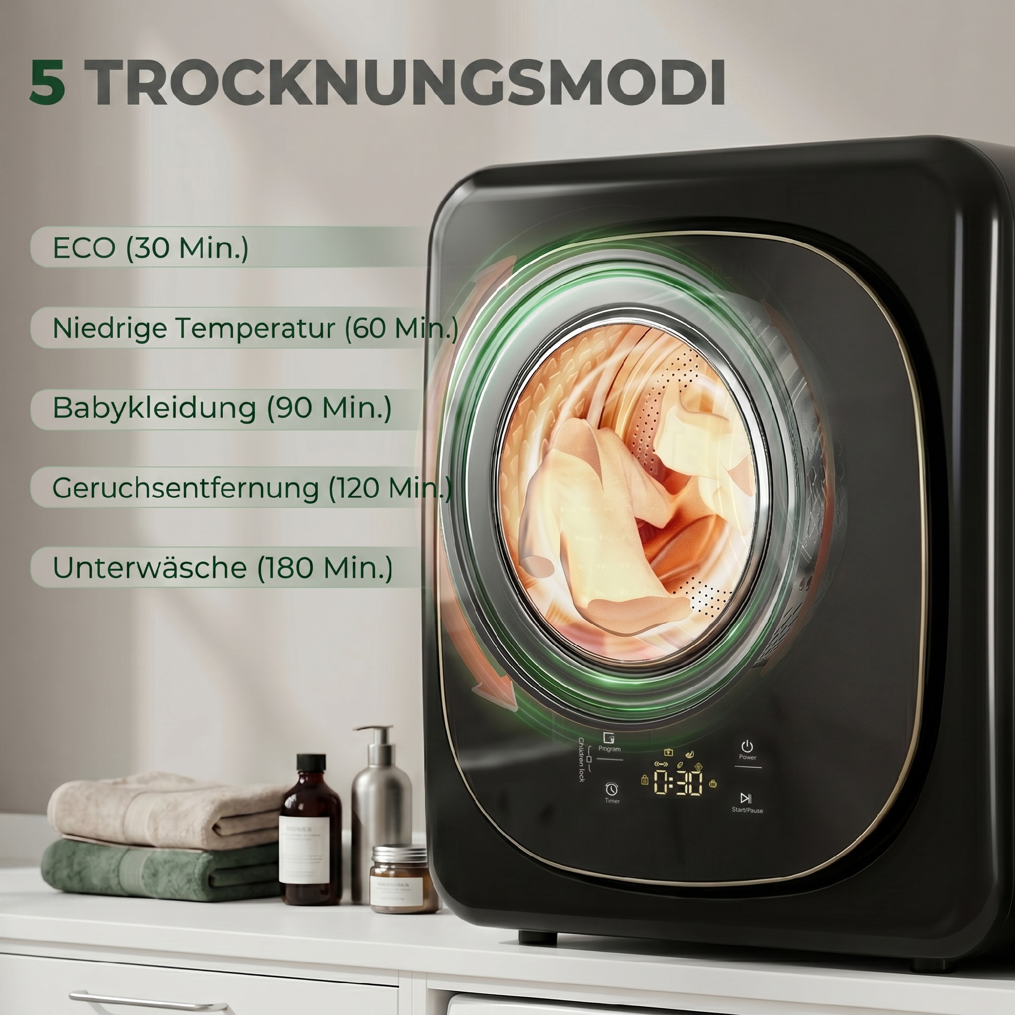 Kondensationstrockner mit Wärmepumpentechnologie, Tischgerät, monatliche Finanzierung