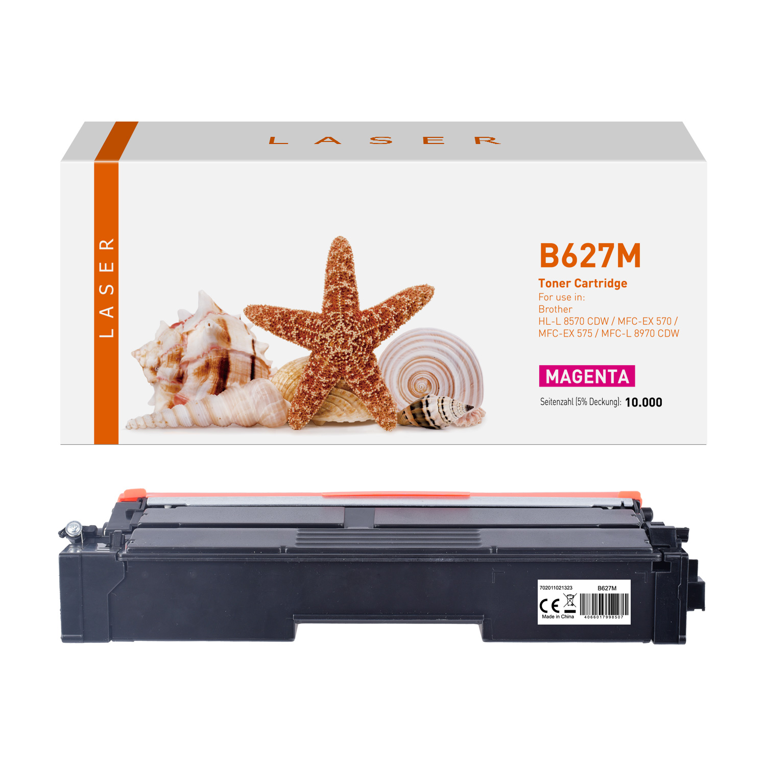 Toner magenta, alternativ zu Brother TN-627 M, 10000 Seiten
