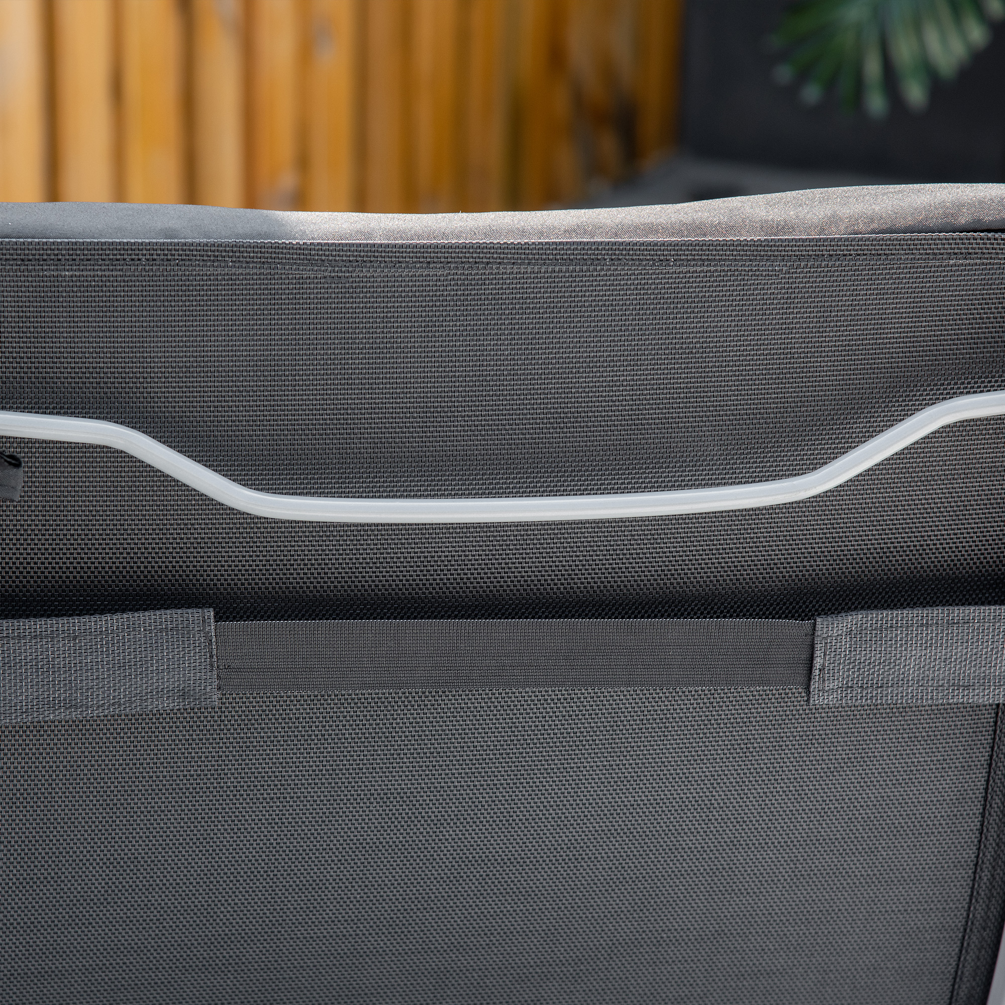 Sonnenliege klappbar Strandliege mit Kopfkissen Sitzkissen Liegestuhl mit 7-Fach verstellbare Rückenlehne Gartenliege Relaxliege bis 165 kg belastbar, für Garten Urlaub Outdoor, Schwarz