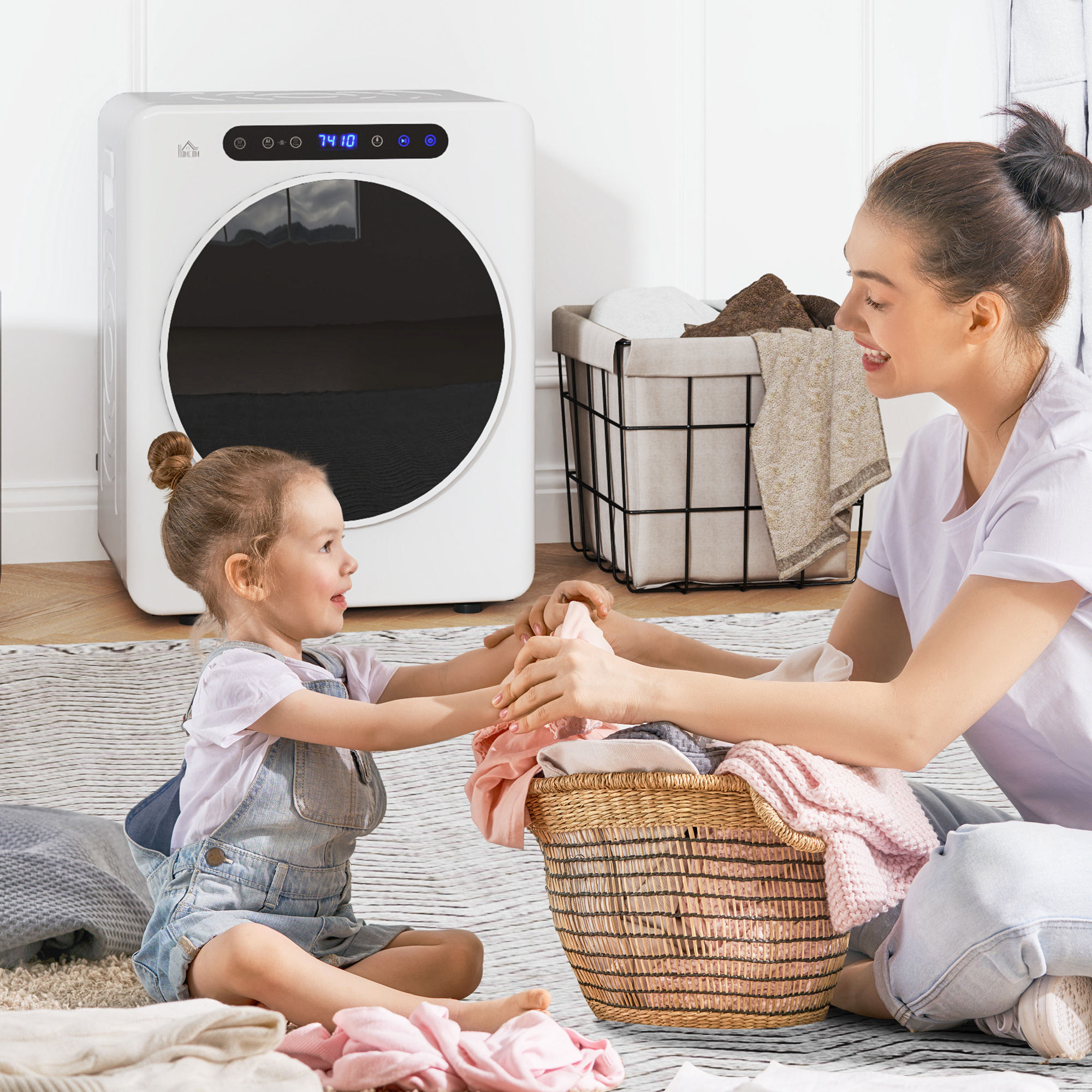 Wäschetrockner, 6 Programme, 40-60?, 3kg Kapazität, kompakt, Touch-Bedienung, Weiß