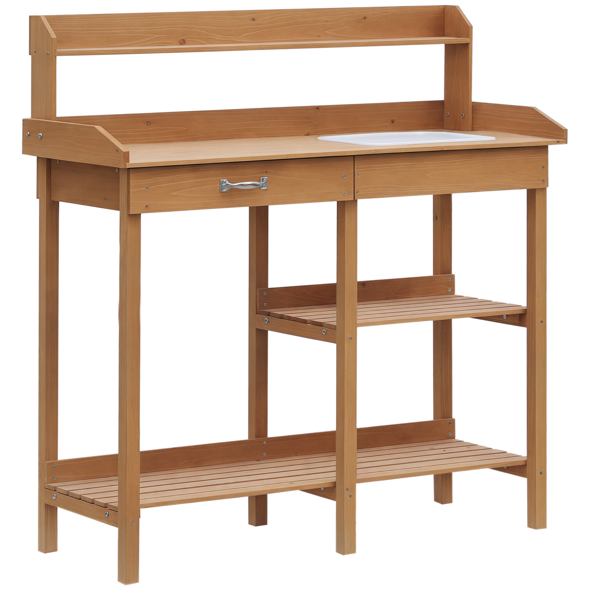 Pflanztisch Gärtnertisch Blumentisch mit Wanne Garten Tannenholz Natur 117 x 45 x 121 cm Pflanztisch Gärtnertisch Blumentisch mit Wanne Garten Tannenholz Natur 117 x 45 x 121 cm