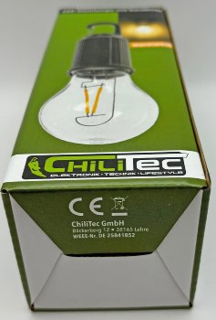LED Glühlampe mit Akku "CT-KL3", dimmbar, mit Haken / Karabiner, 3000k / Warmweiß