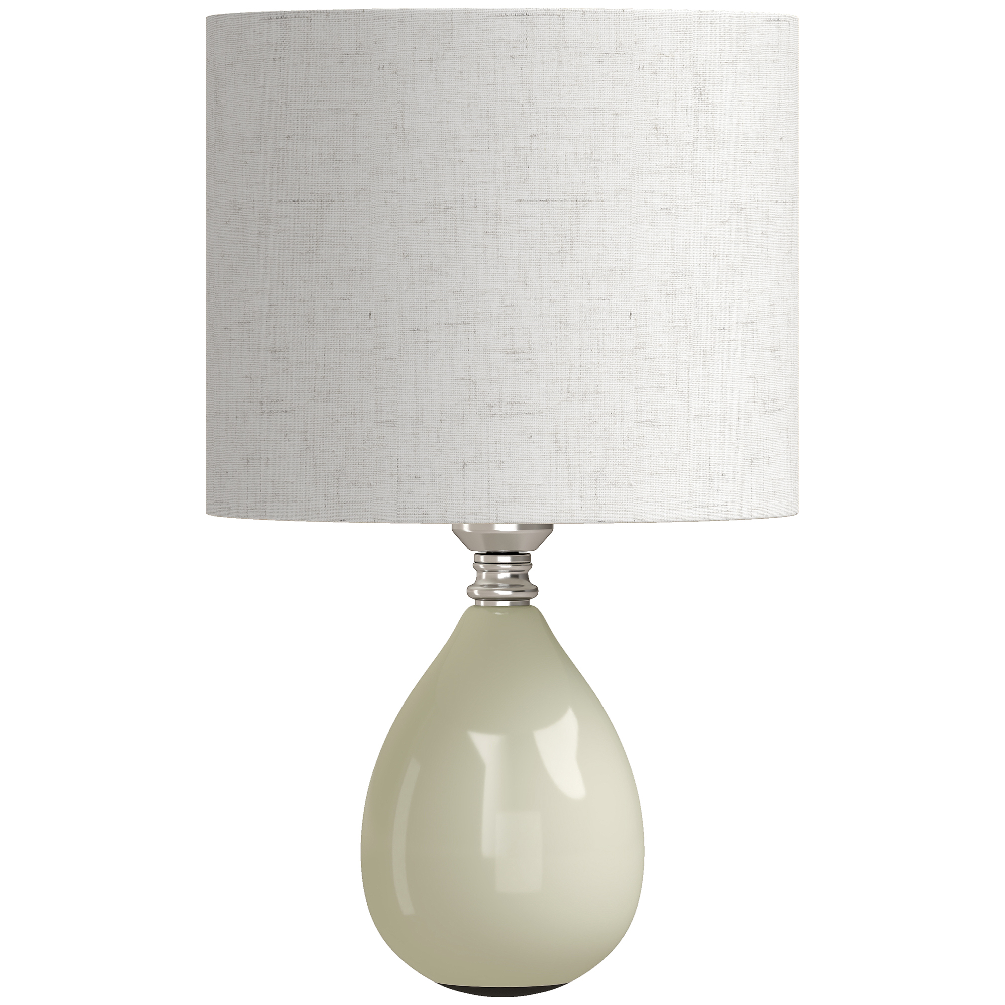 Tischlampe Tischleuchte, Vintage Nachttischlampe Schreibtischlampe mit Keramiksockel, Leinenschirm Kabel, E27 Fassung