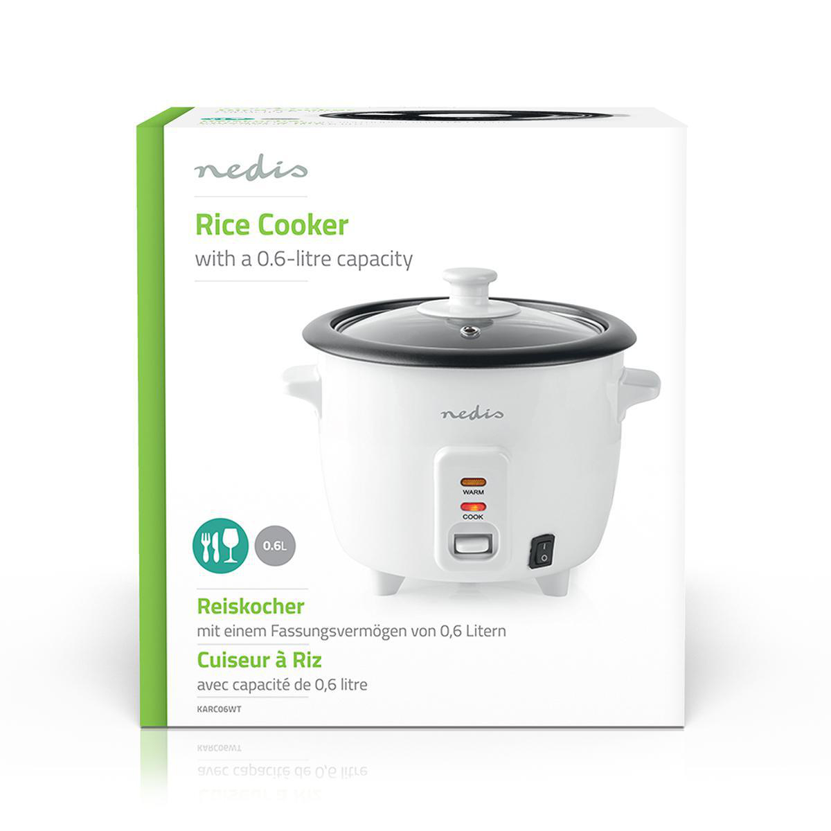 Reiskocher | 0.6 l | 300 W | Aluminium-Dampfer | Antihaft-Beschichtung | Herausnehmbare Schüssel | Automatische Abschaltung