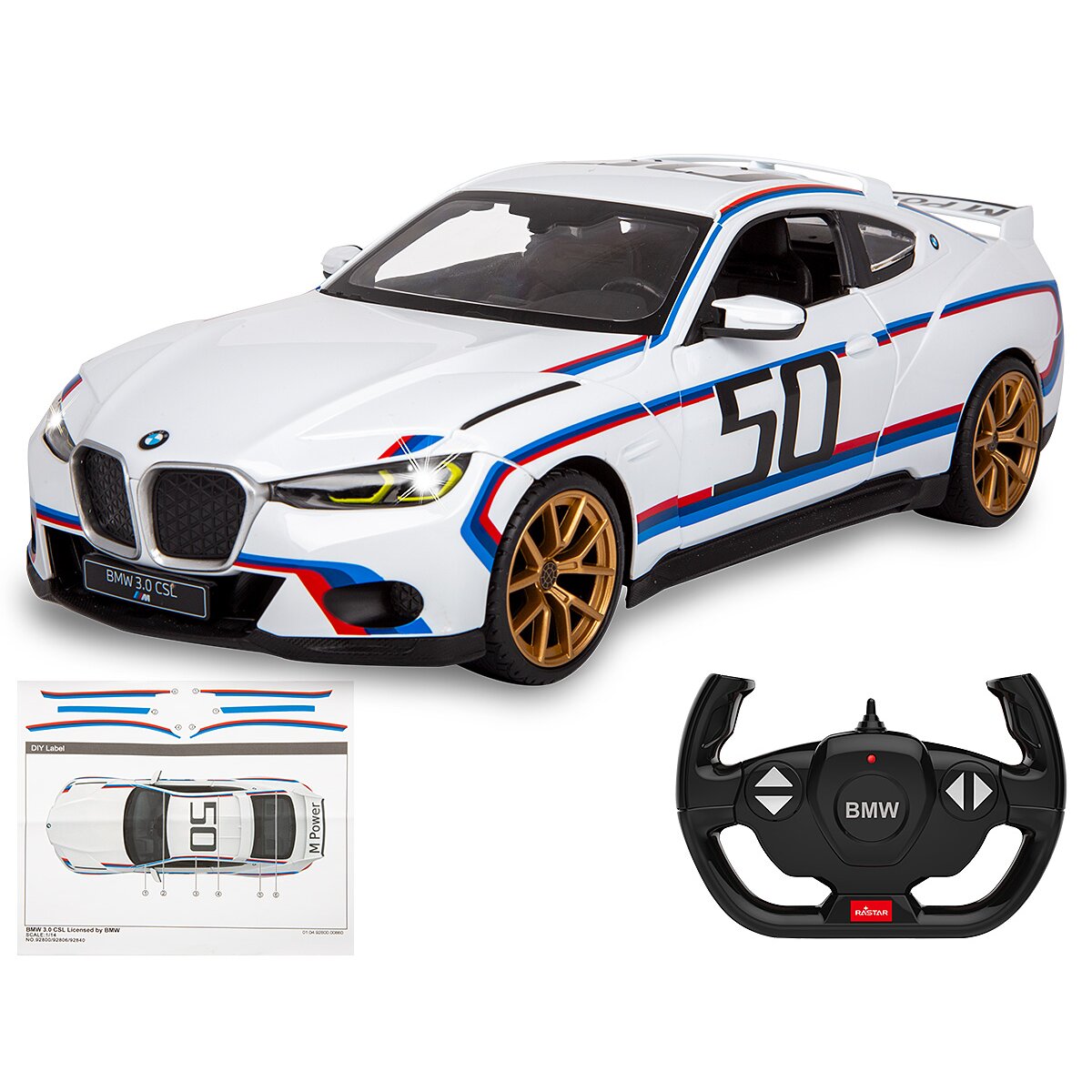 BMW 3.0 CSL 1:14 weiß 2,4GHz Tür manuell