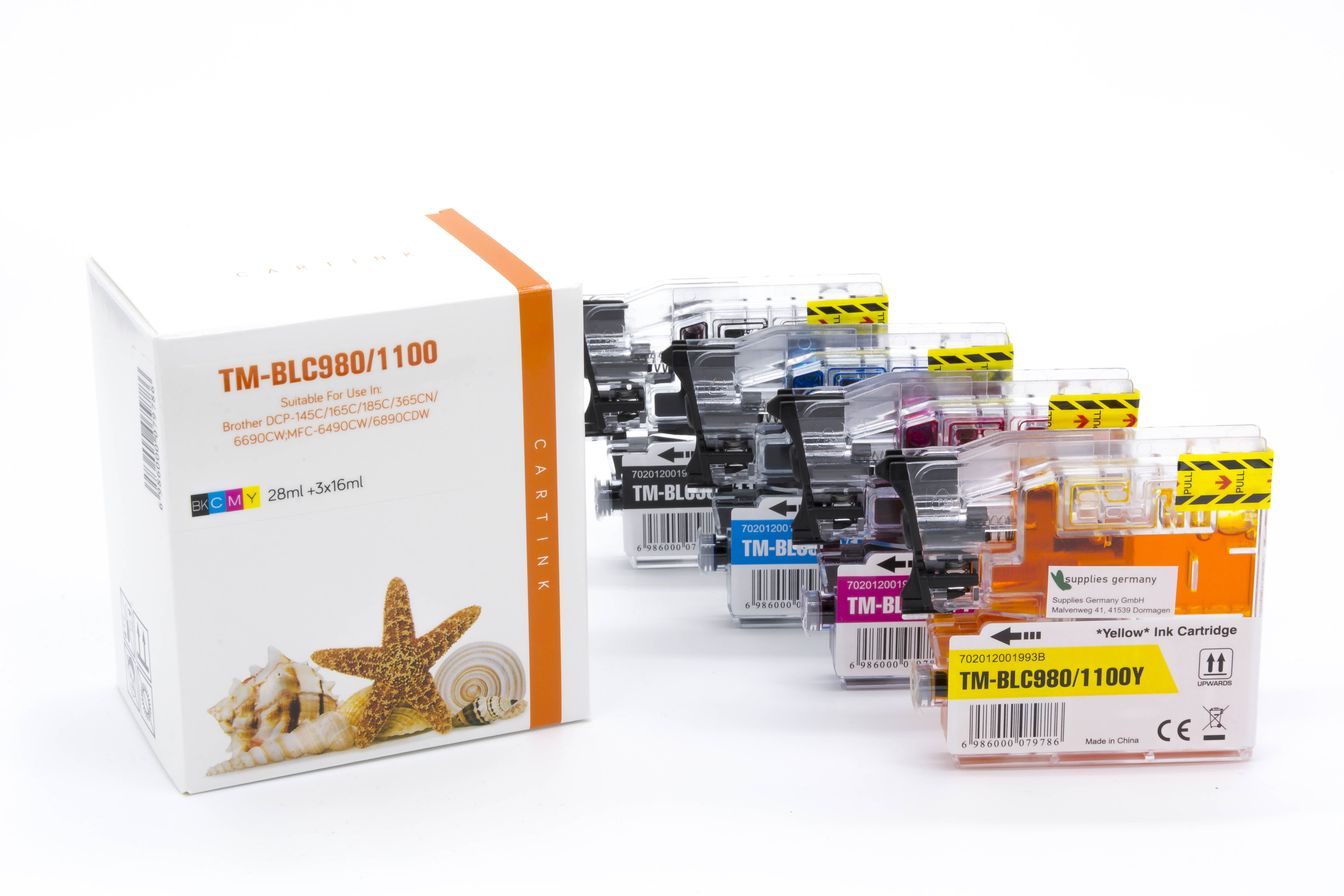 Multipack LC980/1100 alternativ Tinte für Brother / LC980VALBP / BK20ml / C,M,Y20ml