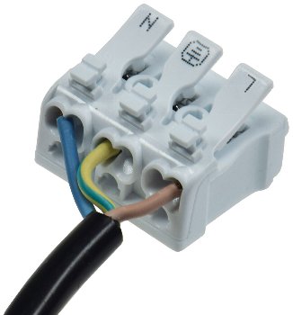 Lüsterklemme, 3-polig mit Hebel / 0,5-2,5mm², 450V/16A
